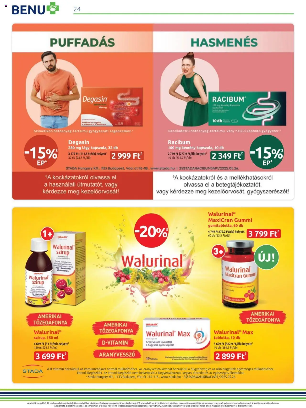 BENU Gyógyszertárak akciós ujság - amely érvényes a következő dátumtól: 01.07.2025 | Oldal: 24