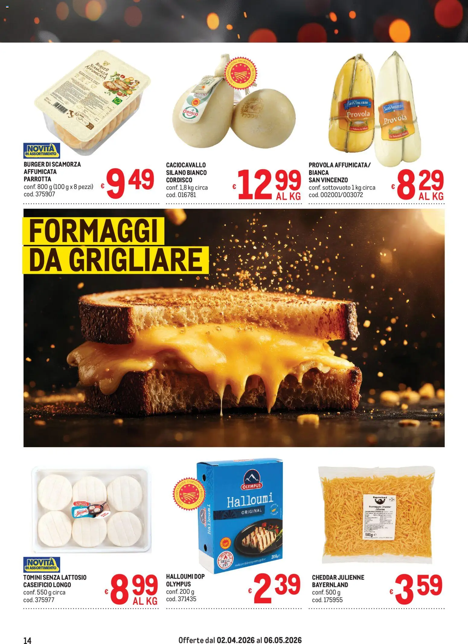 Volantino Metro del 02.04.2026 | Pagina: 14 | Prodotti: Formaggio, Provola