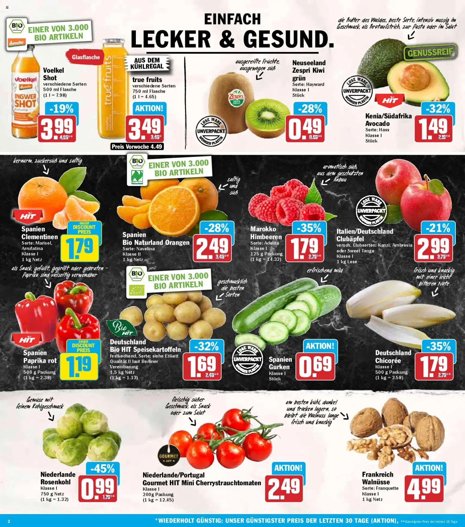 HIT Prospekt 	 – gültig ab 03.11.2025 | Seite: 2 | Produkte: Himbeeren, Pasta, Kiwi, Gurken
