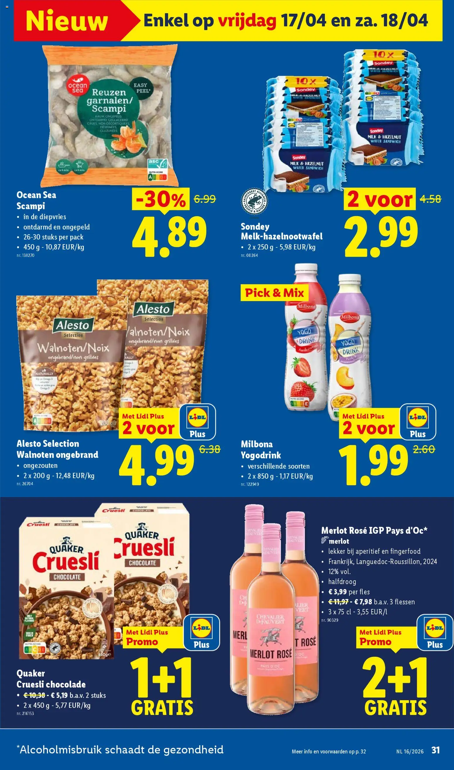 {H1} | Pagina: 31 | Producten: Fles, Sandwich, Scampi, Chocolade