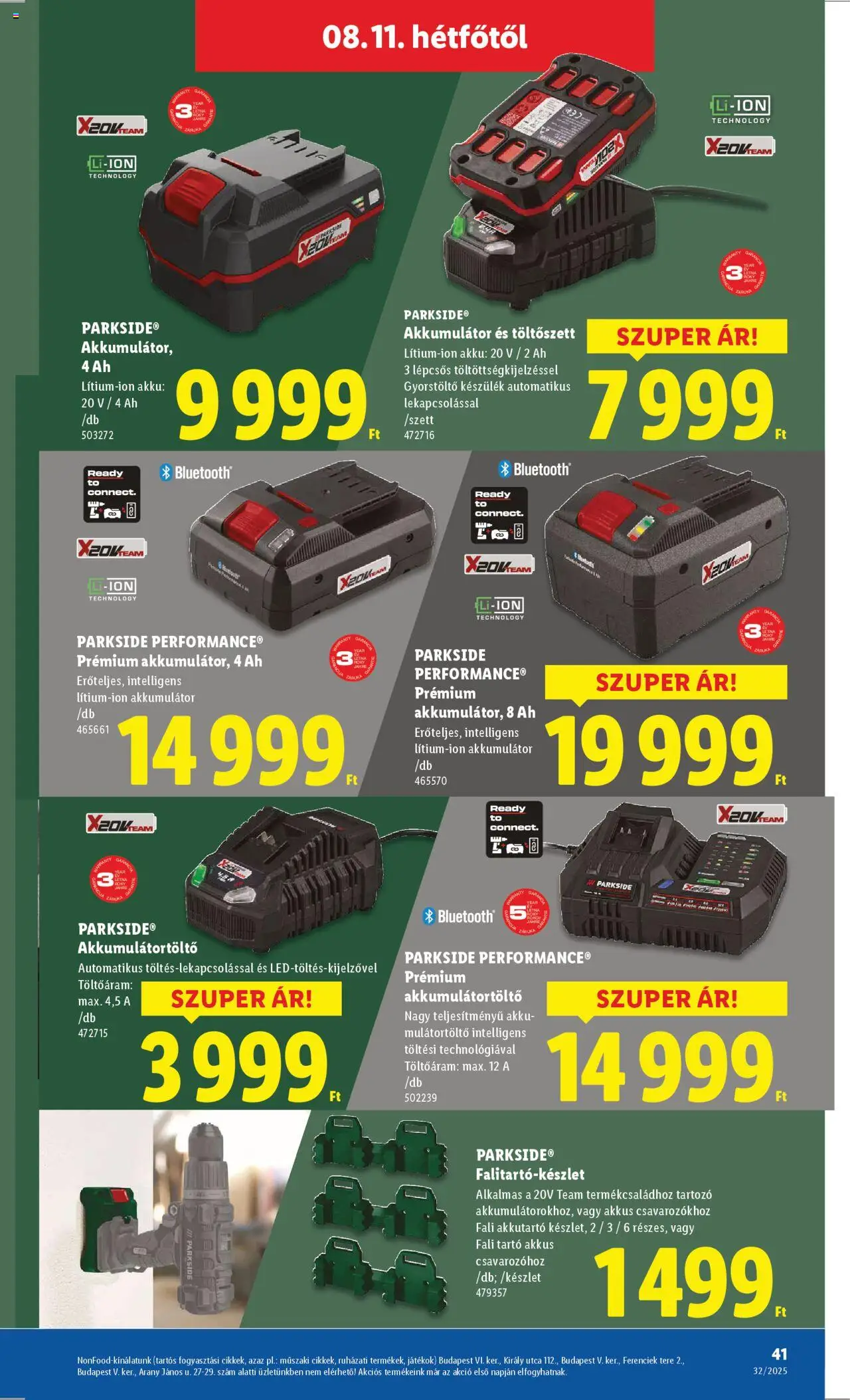 Lidl akciós ujság - amely érvényes a következő dátumtól: 07.08.2025 | Oldal: 41 | Termékek: Parkside, Gyorstöltő, Játékok, Akkumulátor