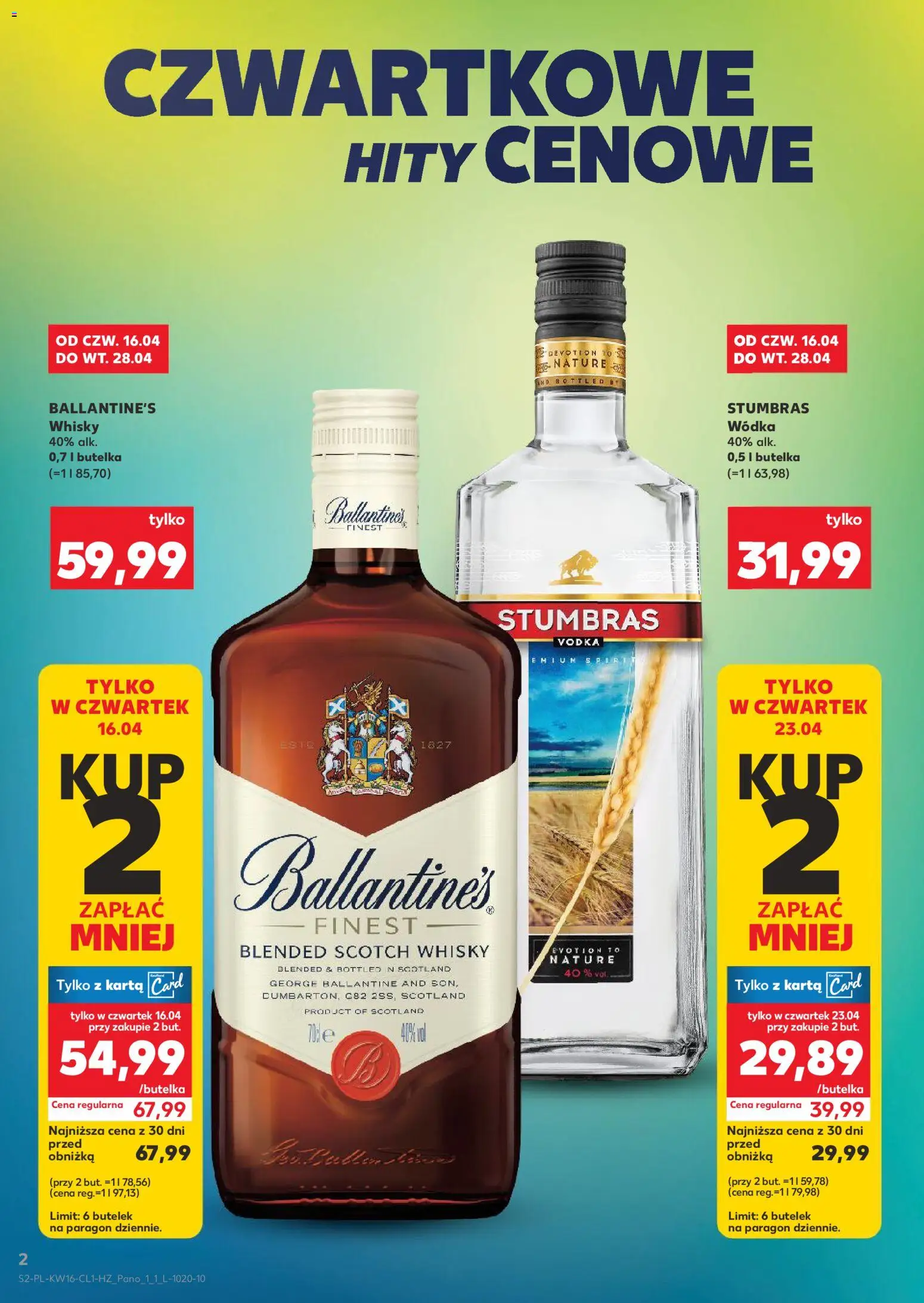 Kaufland Polsko leták - Barek od 16.04.2026 | Strana: 2 | Produkty: Finest, Vodka, Whisky, Ballantine's
