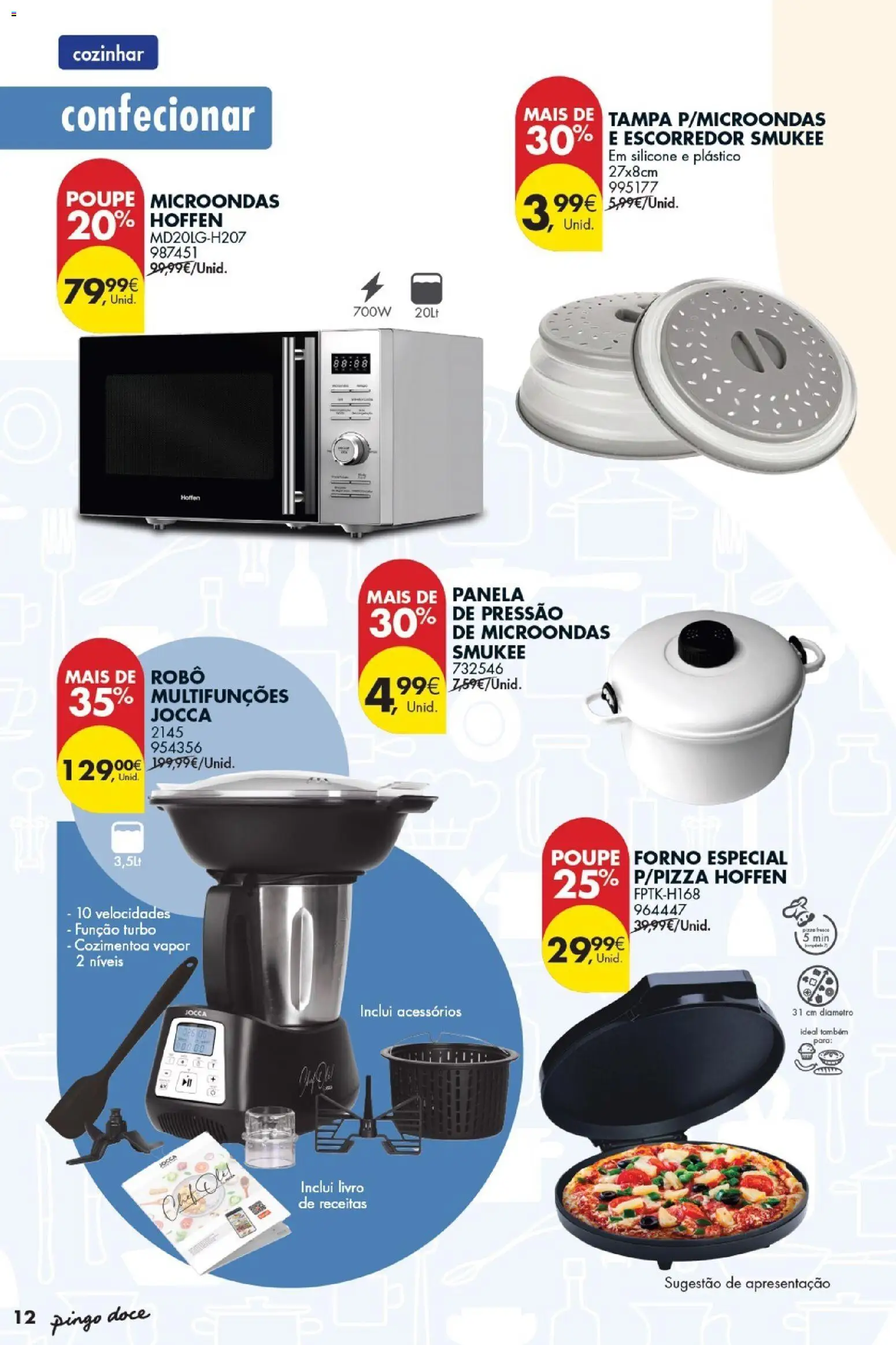 Pingo Doce - Bazar Casa Equipada │ válido de 03.02.2026 | Página: 12 | Produtos: Robô, Microondas, Pizza, Panela de pressão