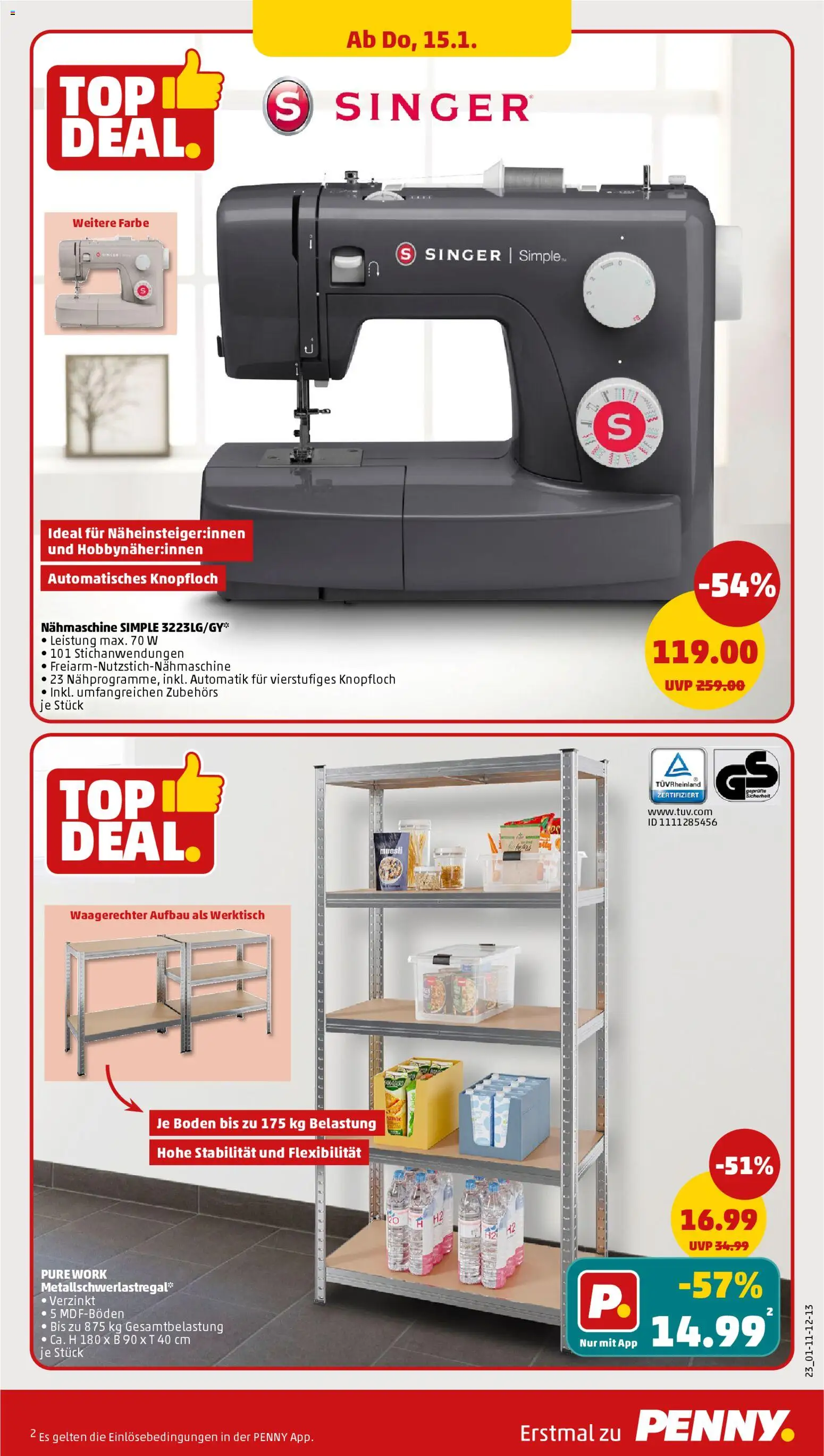 Penny Prospekt 	 – gültig ab 12.01.2026 | Seite: 27 | Produkte: Nähmaschine