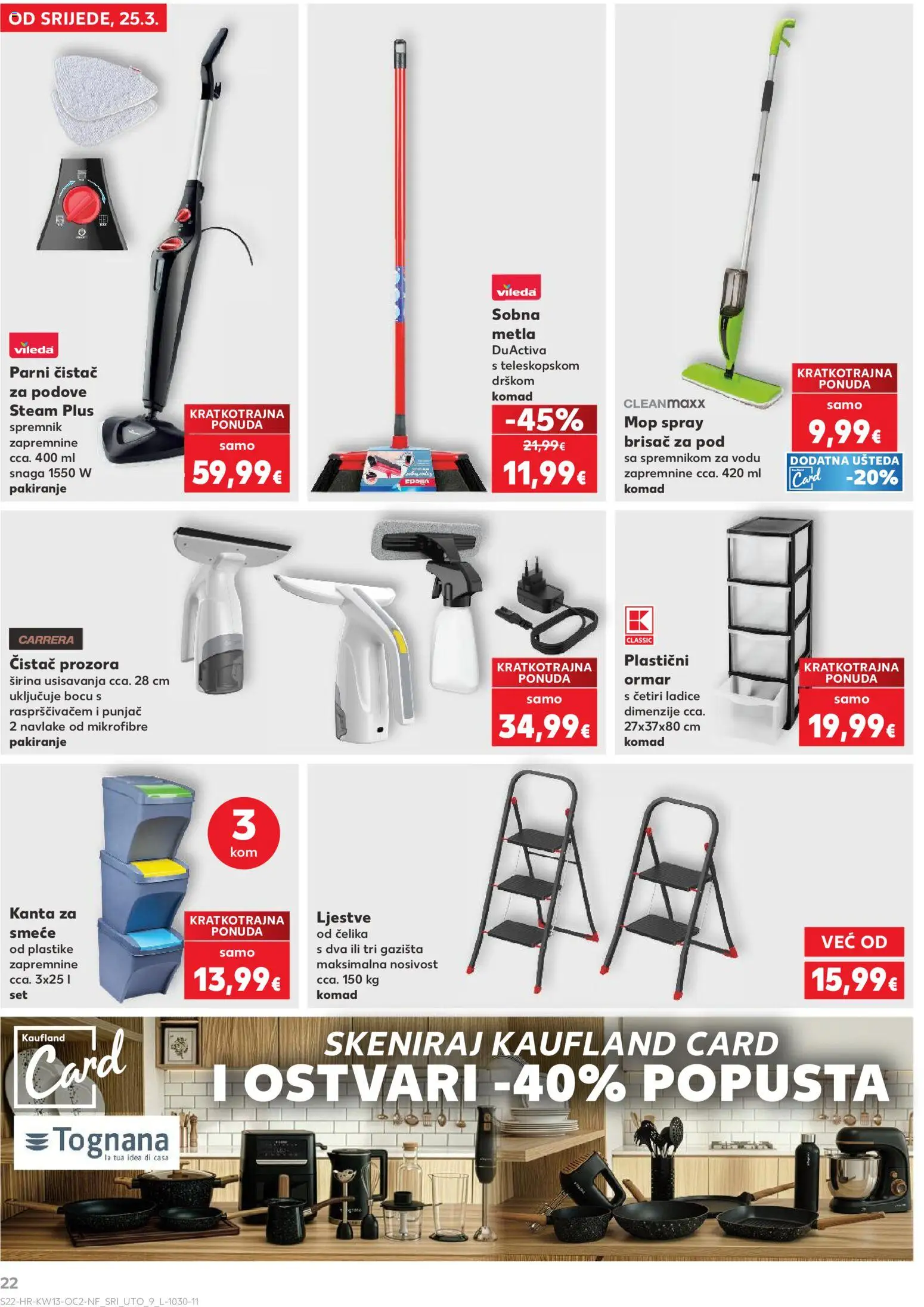 Kaufland katalog | vrijedi od 25.03.2026 | Stranica: 22 | Proizvodi: Ormar, Ladice, Kanta za smeće, Vileda