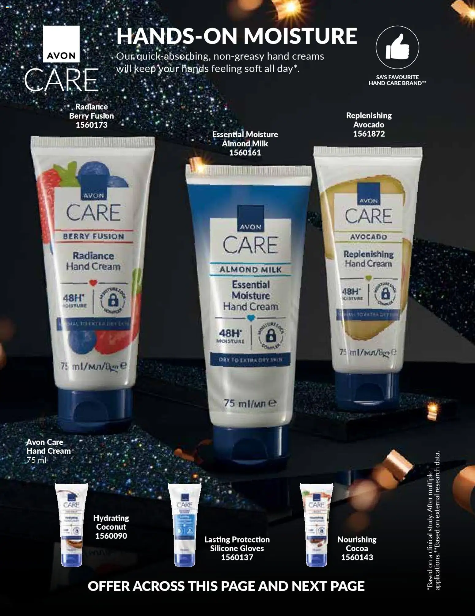 New Avon catalogue – valid from 17.11.2025 | Page: 16 | Products: Gloves, Milk, Cream, Hand cream