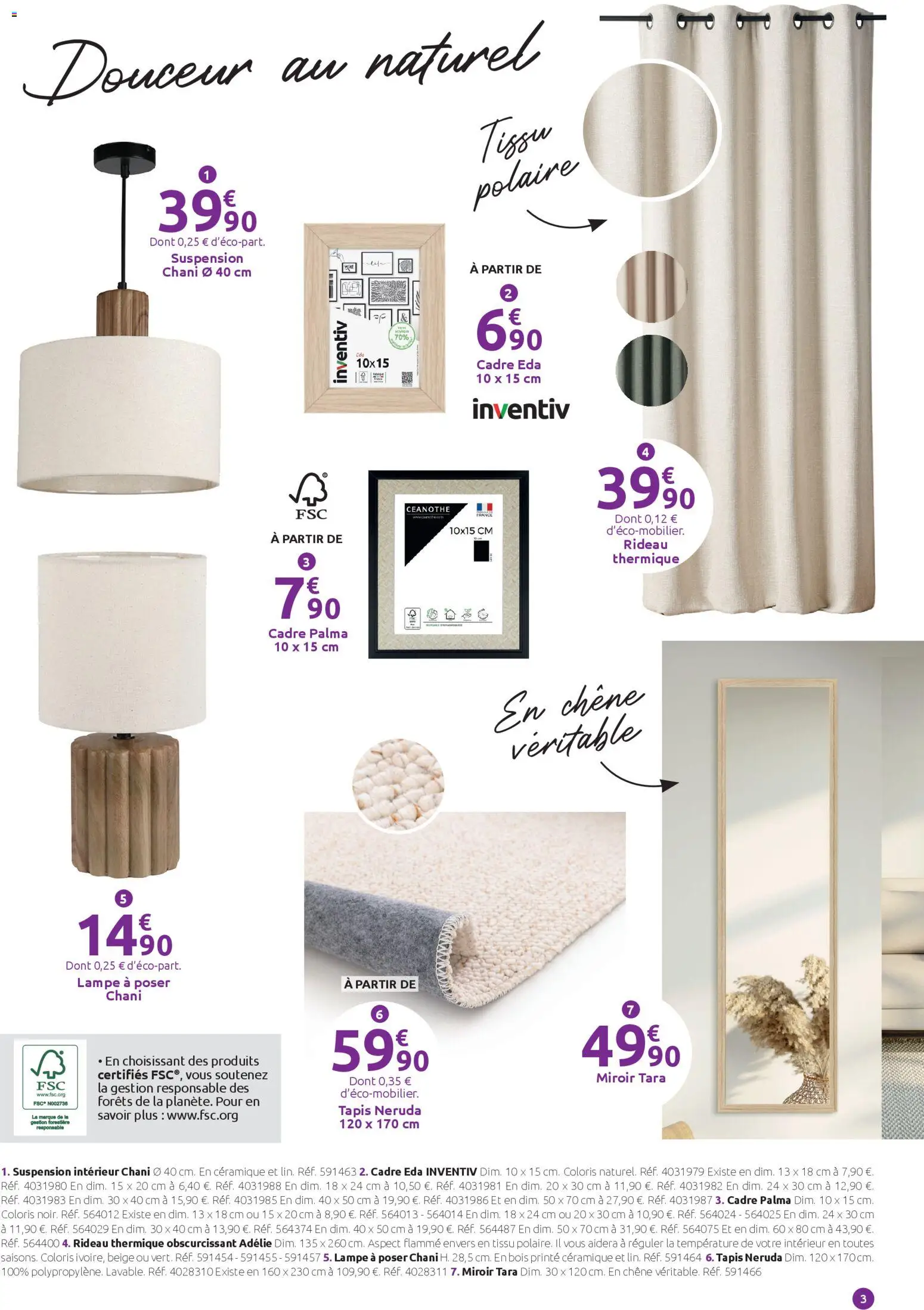 {H1} | Page: 3 | Produits: Miroir, Tapis, Rideau, Cadre