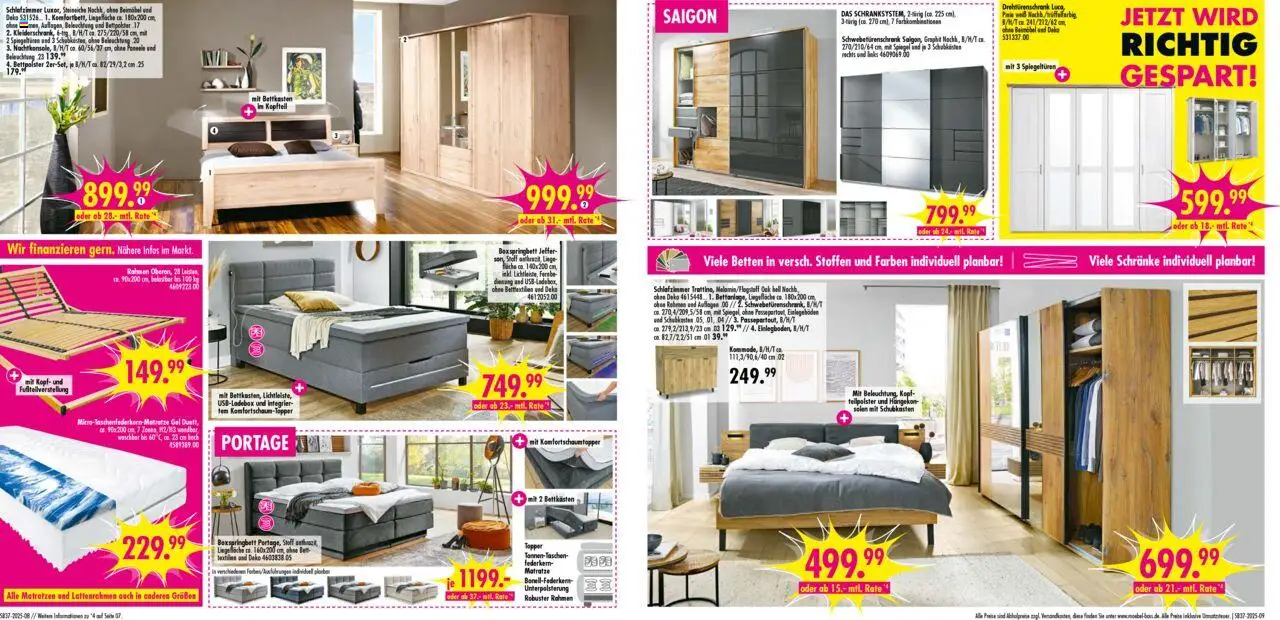 SB Möbel Boss Prospekt Mülheim-Kärlich	 – gültig ab 06.09.2025 | Seite: 5 | Produkte: Matratze, Schwebetürenschrank, Boxspringbett, Spiegel