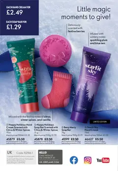 Preview of Oriflame - Offers valid from 03.12.2025 | Page: 164 | Products: Hand cream, Soap, Tea, Cream