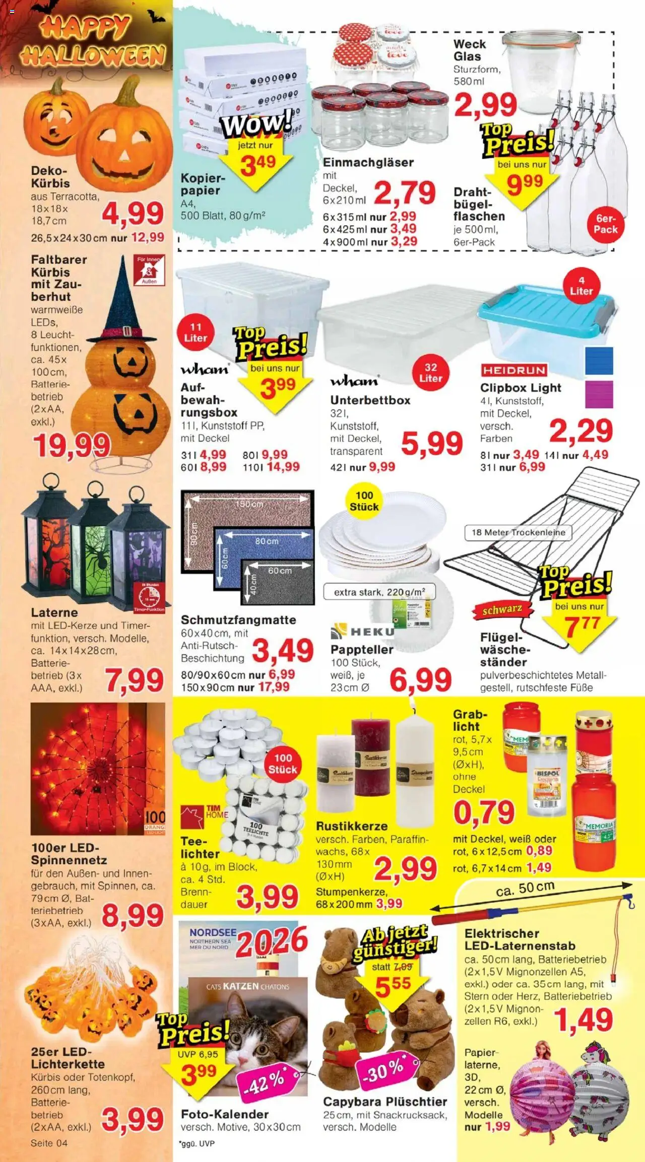 Jawoll Prospekt – gültig ab 06.10.2025 | Seite: 4 | Produkte: Batterie, Schmutzfangmatte, Kürbis, Tee