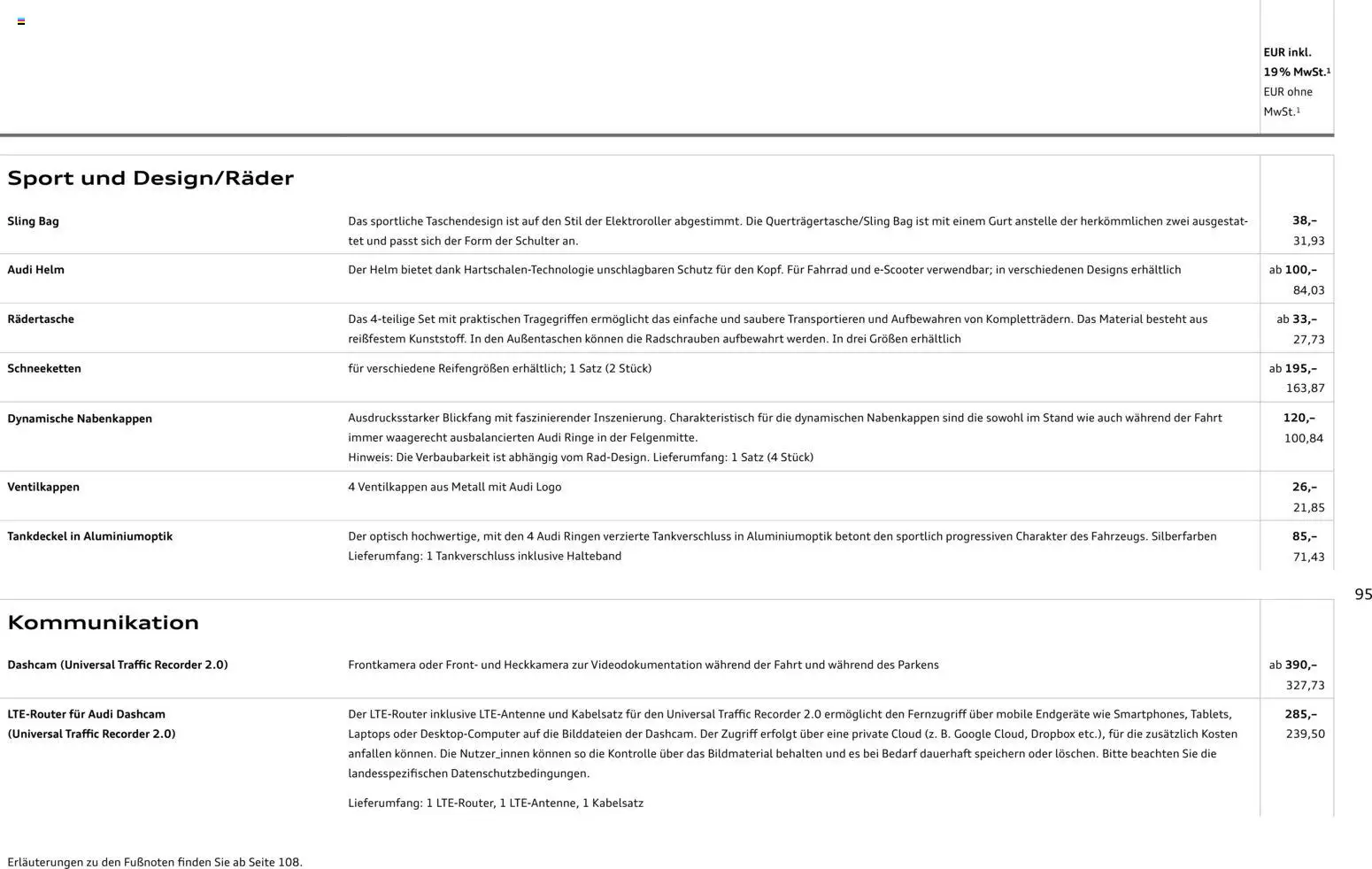 Audi A1 Sportback / A1 allstreet – gültig ab 28.10.2025 | Seite: 95