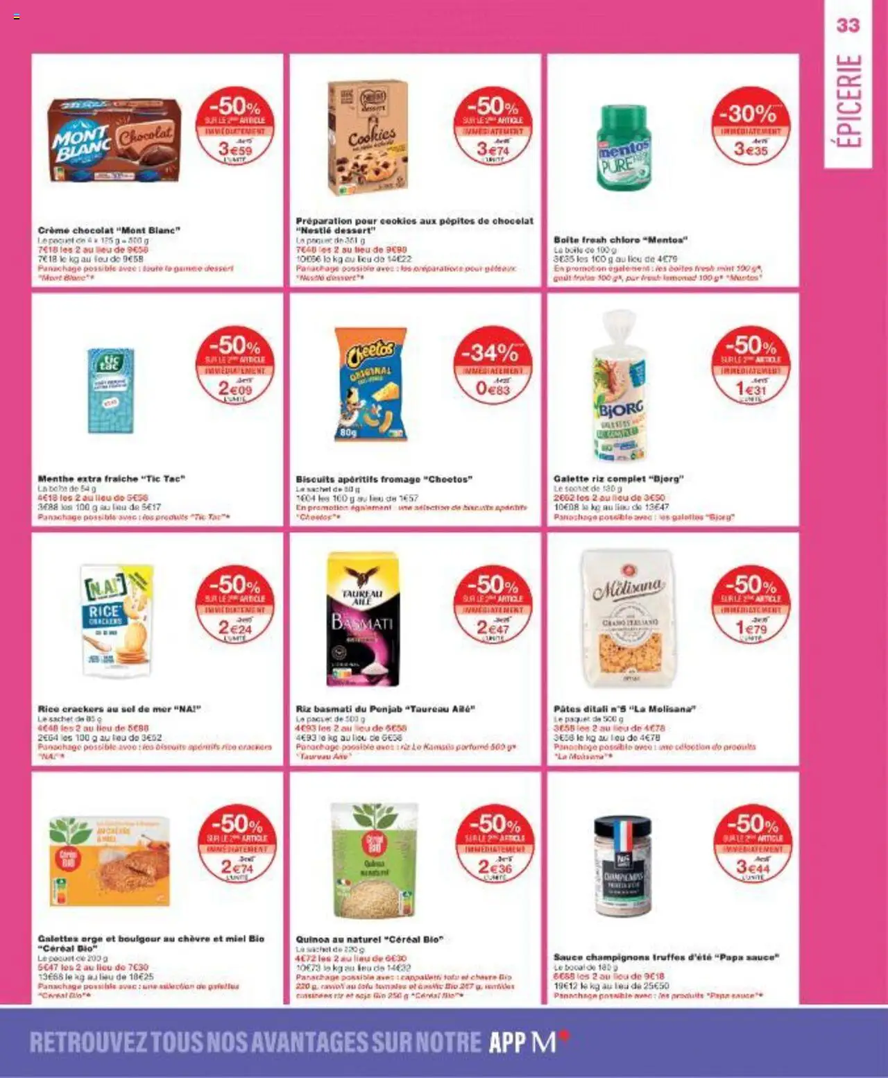  | Page: 33 | Produits: Crackers, Quinoa, Chocolat, Crème