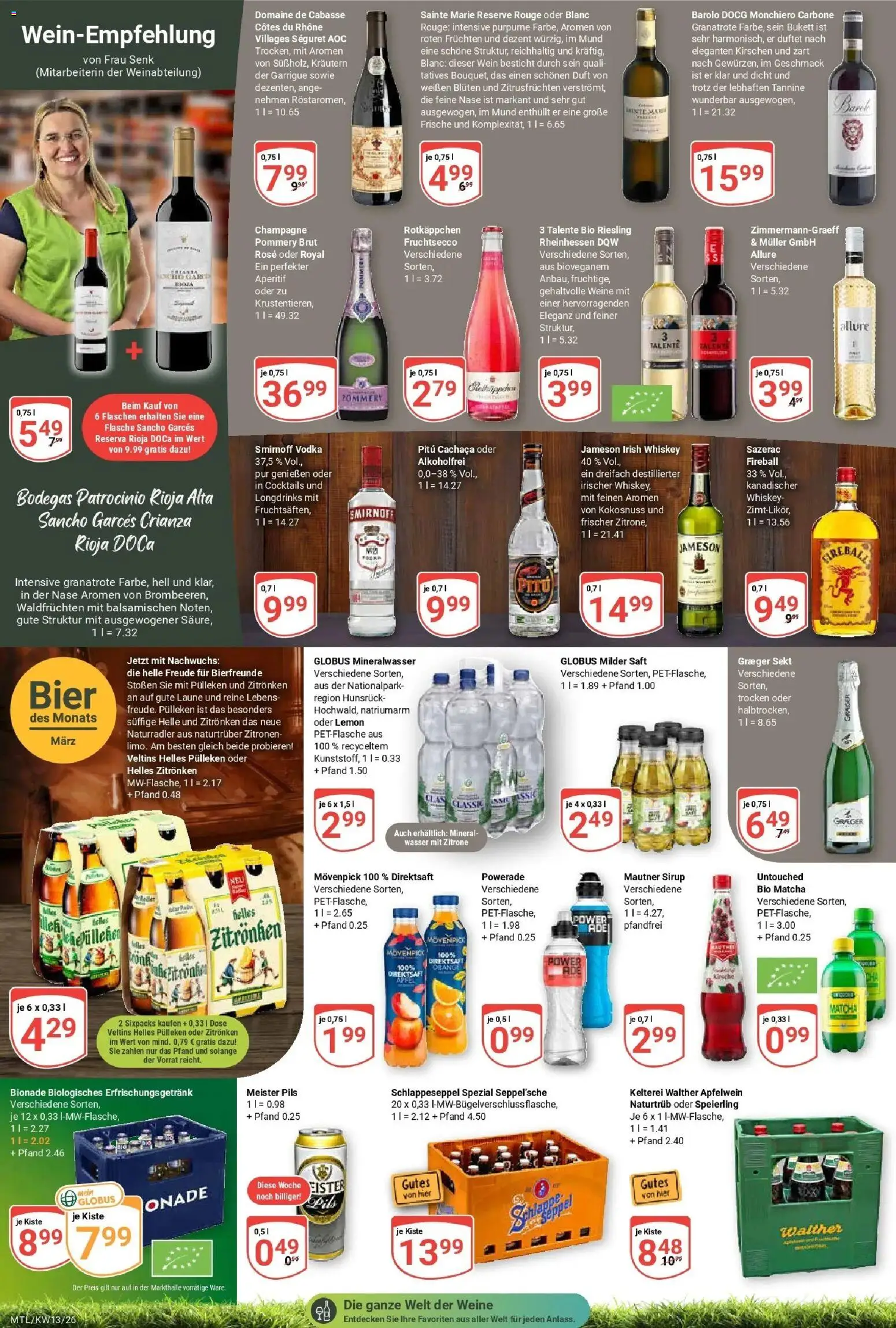 Globus prospekt Maintal-Dörnigheim	 – gültig ab 23.03.2026 | Seite: 14 | Produkte: Pils, Rouge, Wein, Vodka