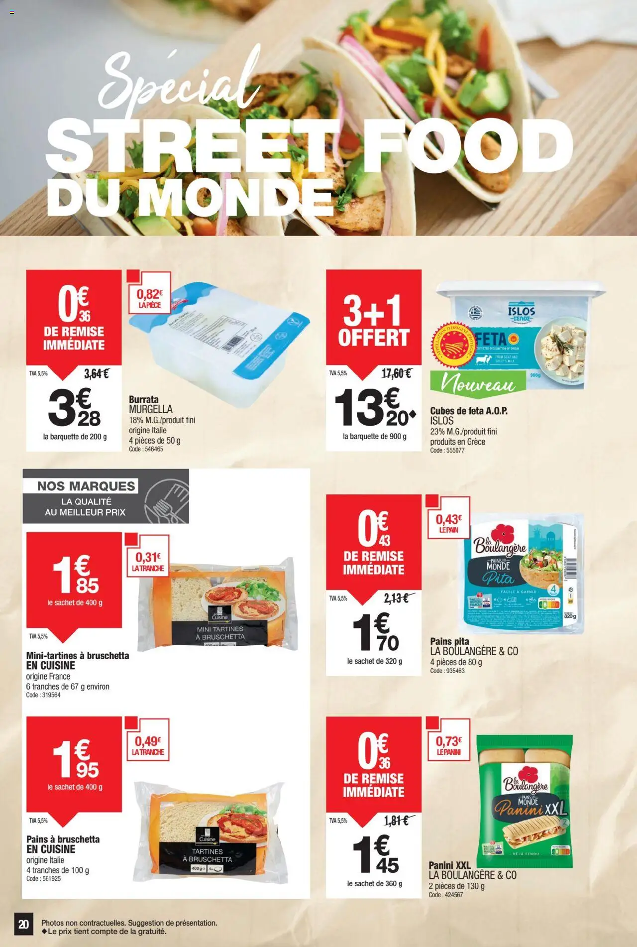  | Page: 20 | Produits: Panini, Feta, Burrata