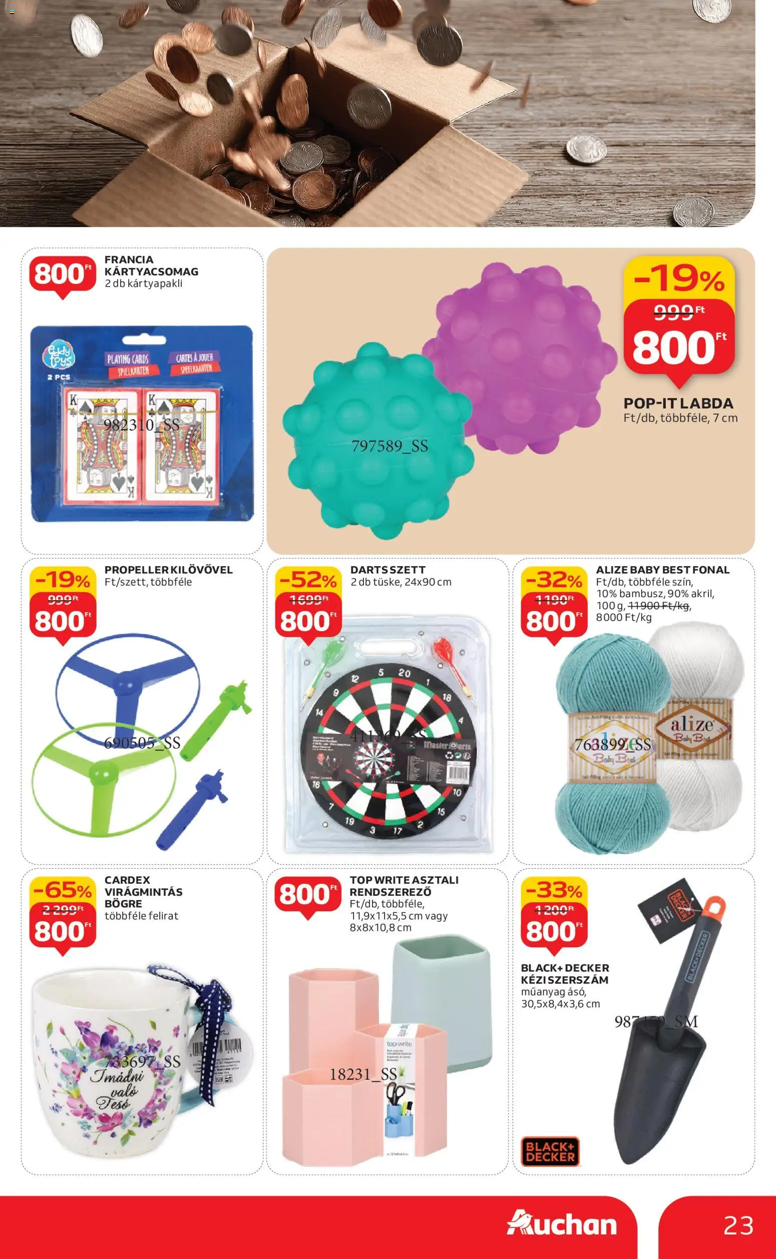 Auchan akciós ujság - amely érvényes a következő dátumtól: 15.01.2026 | Oldal: 23 | Termékek: Bögre, Rendszerező