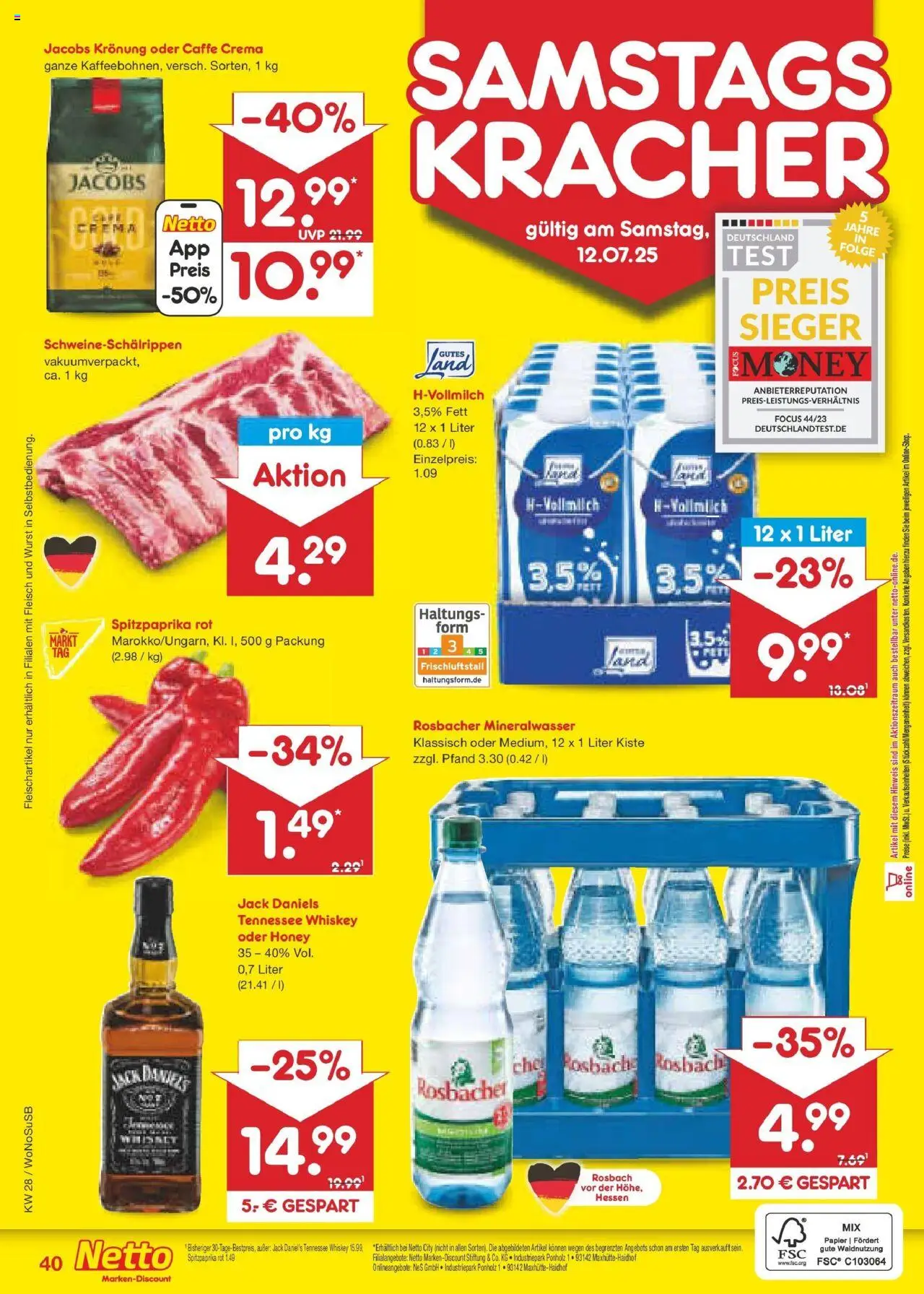 Netto Marken-Discount prospekt Lahnau	 - gültig ab dem 07.07.2025 | Seite: 58 | Produkte: Jack Daniel's, Wurst, Fleisch, Whiskey