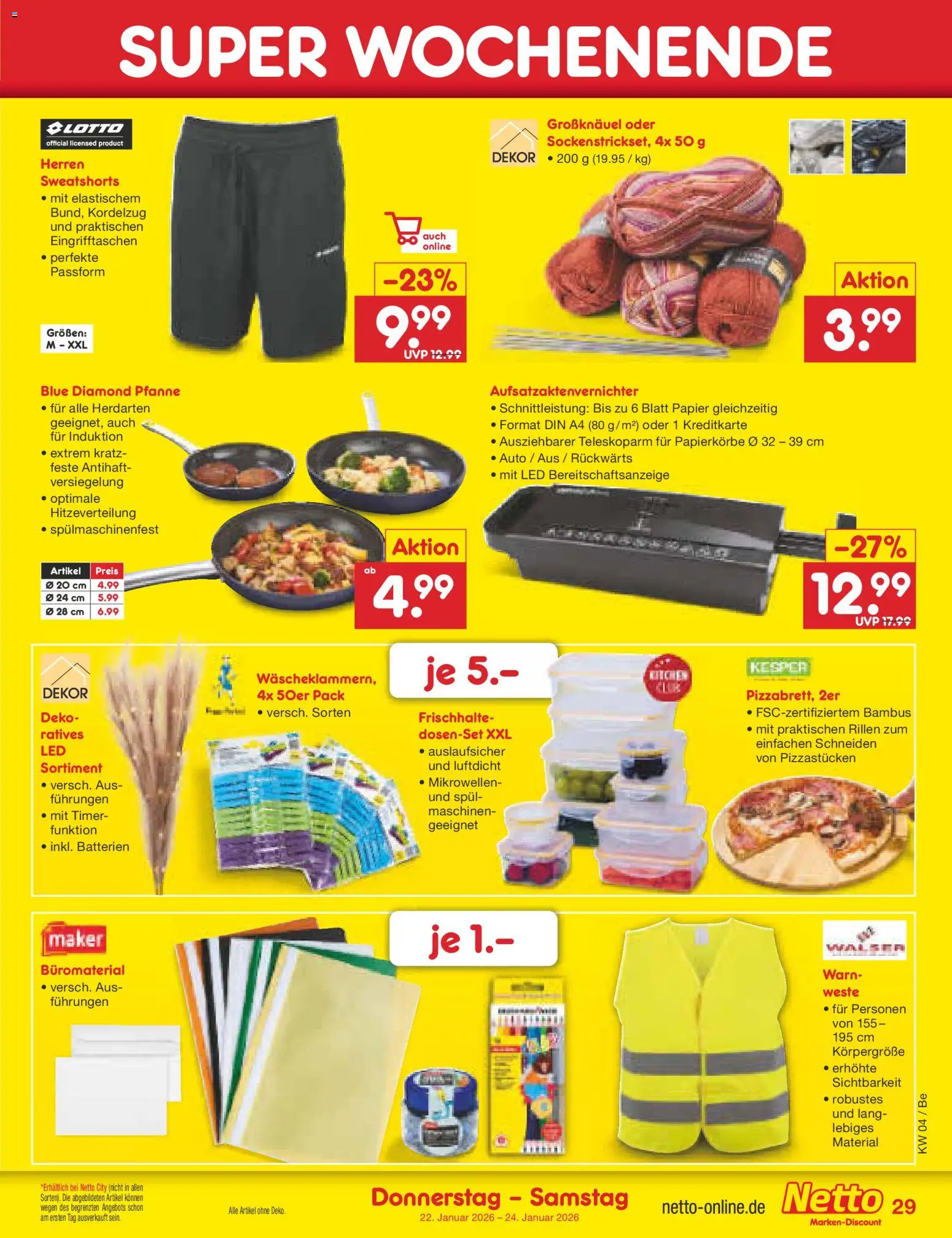 Netto Marken-Discount Prospekt 	 – gültig ab 19.01.2026 | Seite: 39 | Produkte: Sweatshorts, Batterien, Weste