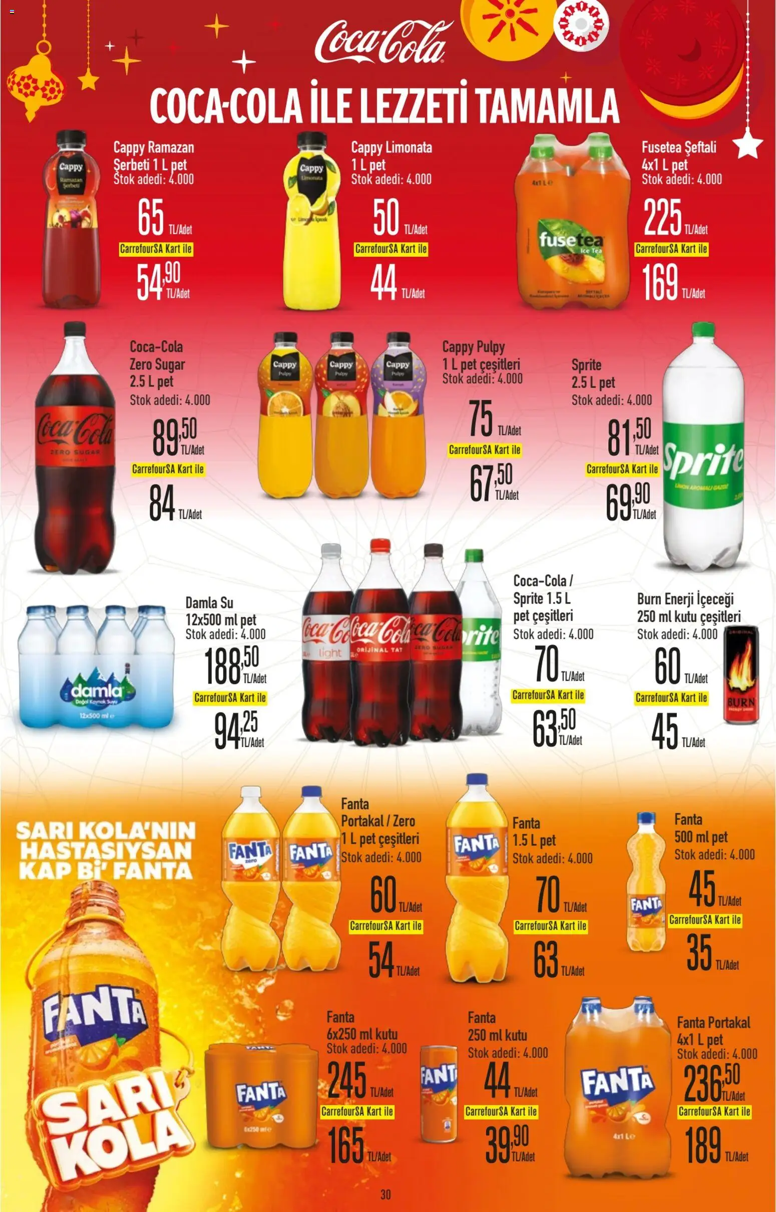 CarrefourSA Katalog - 26.02.2026 tarihinden itibaren geçerlidir | Sayfa: 30 | Ürünler: Limonata, Kutu, Portakal, Ice tea