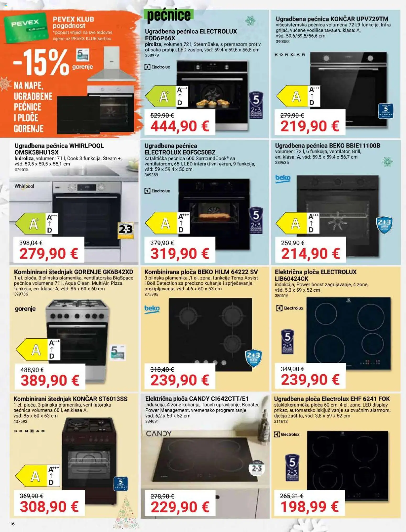Pevex katalog | vrijedi od 27.11.2025 | Stranica: 16 | Proizvodi: Pizza, Pećnica, Štednjak