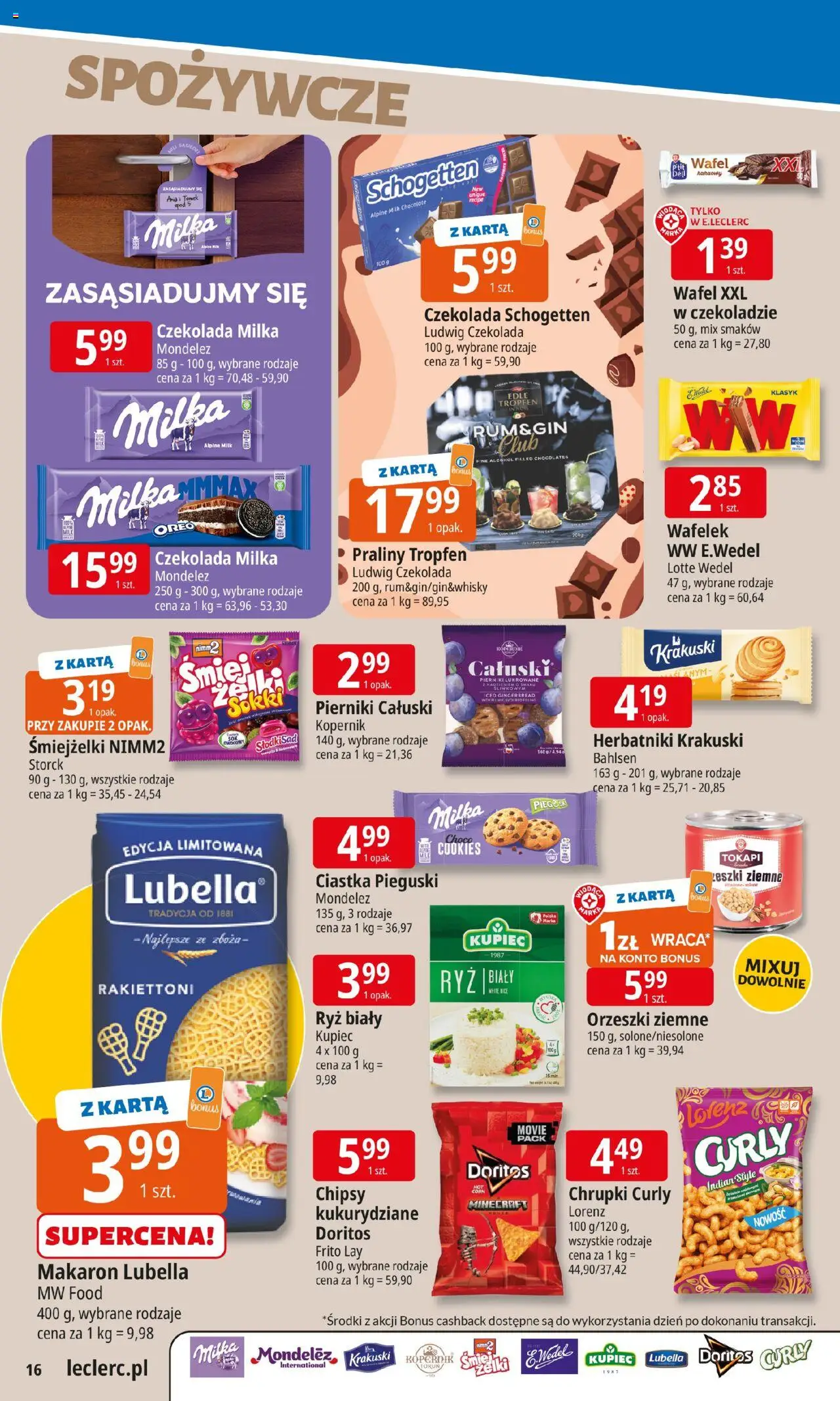 E.Leclerc Gazetka - Warszawa Ursynów od 08.09.2025 | Strona: 16 | Produkty: Czekolada milka, Milka, Herbatniki, Orzeszki ziemne