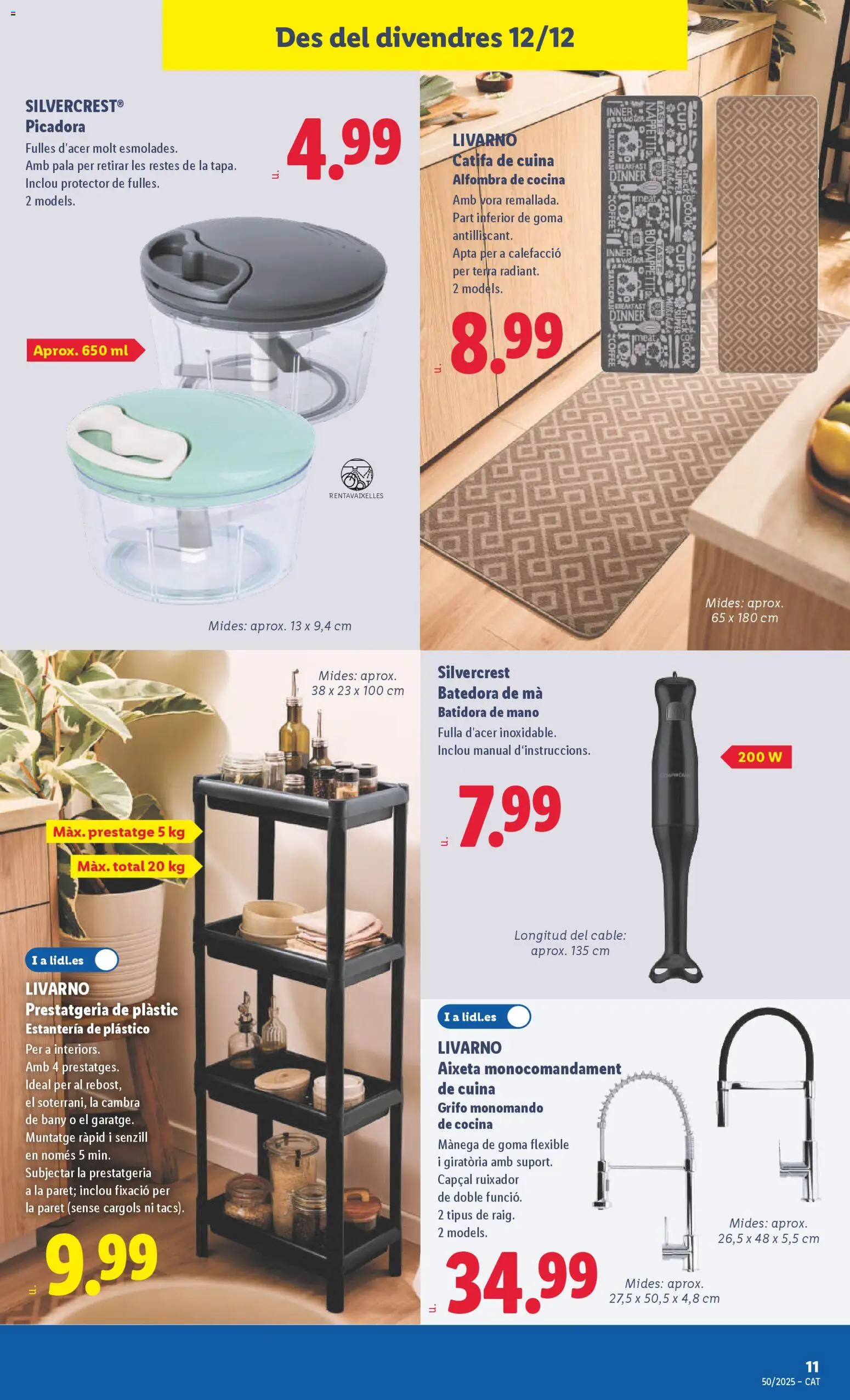 Lidl folleto de bazar │ válido desde el 08.12.2025 | Página: 25 | Productos: Cable, Cocina, Batidora, Alfombra