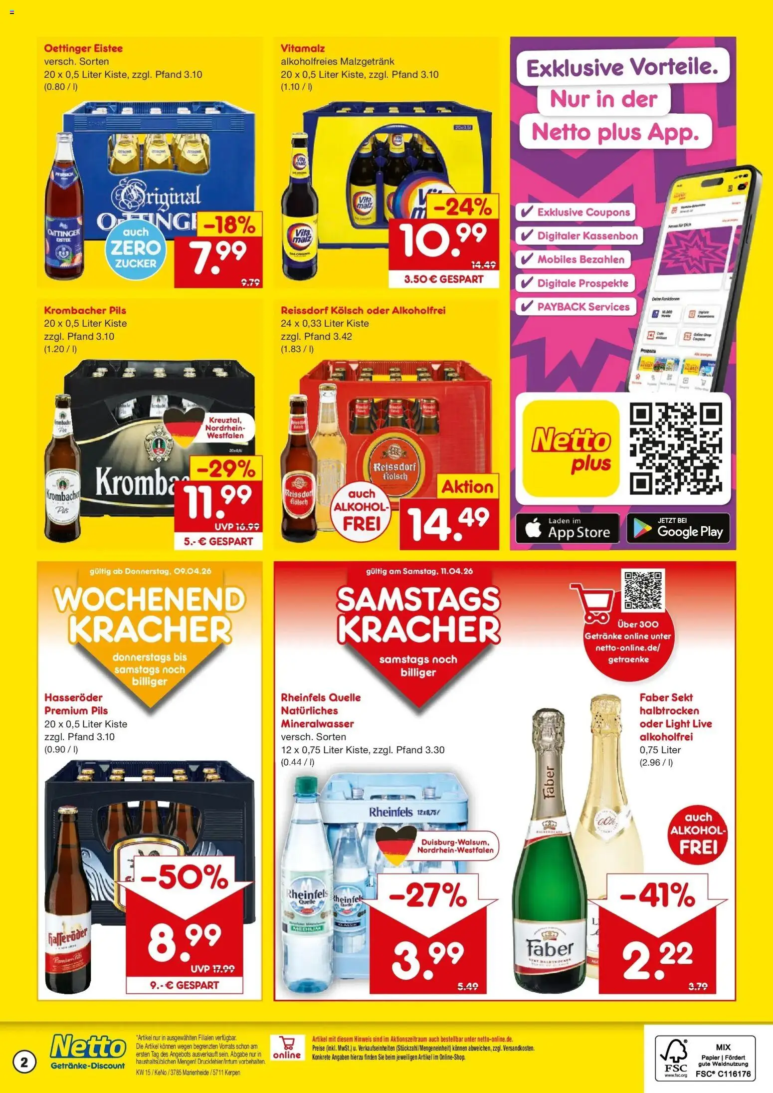 Netto Marken-Discount Prospekt Marienheide	 – gültig ab 07.04.2026 | Seite: 2 | Produkte: Sekt, Oettinger, Zucker, Krombacher