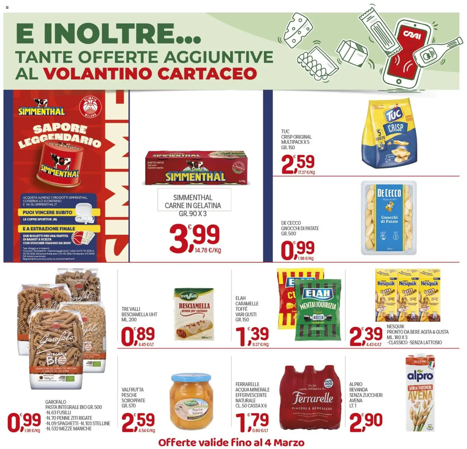 Volantino CRAI del 19.02.2026 | Pagina: 14 | Prodotti: Pasta, Fusilli, Acqua minerale, Penne