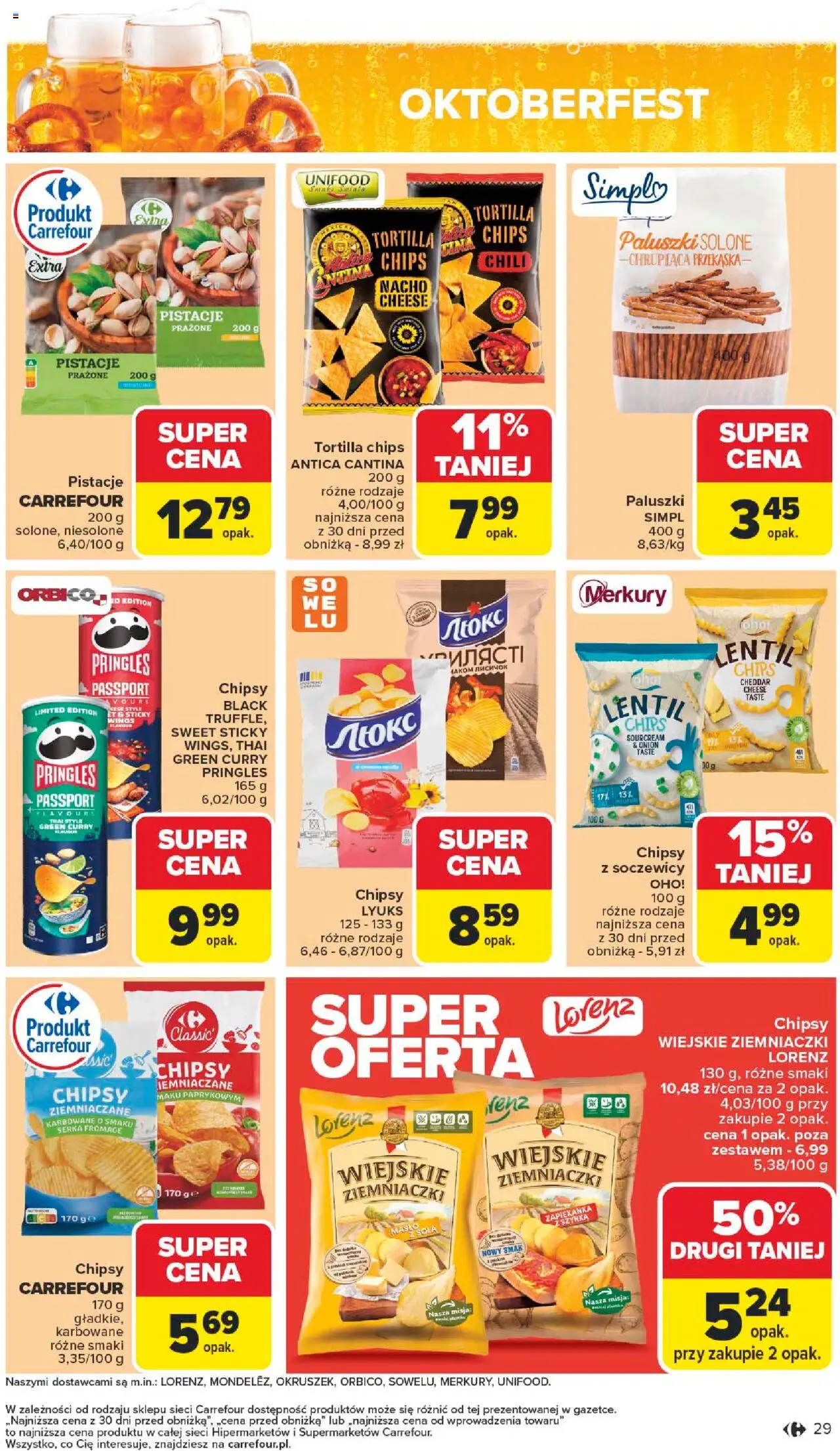 Carrefour Gazetka od 22.09.2025 | Strona: 31 | Produkty: Chipsy, Szynka, Paluszki, Cheddar