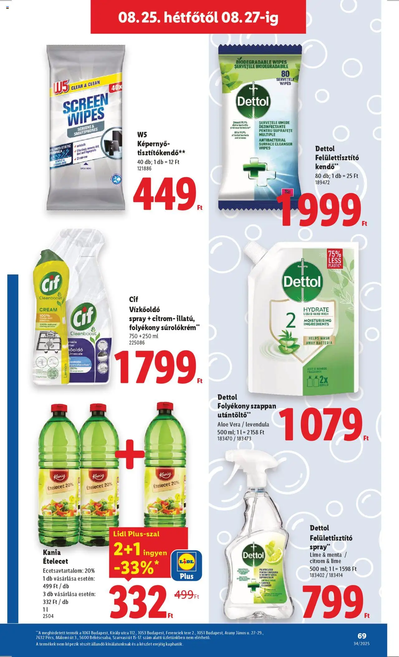 Lidl akciós ujság - amely érvényes a következő dátumtól: 21.08.2025 | Oldal: 69 | Termékek: Lime, Vízkőoldó, Folyékony szappan, Szappan