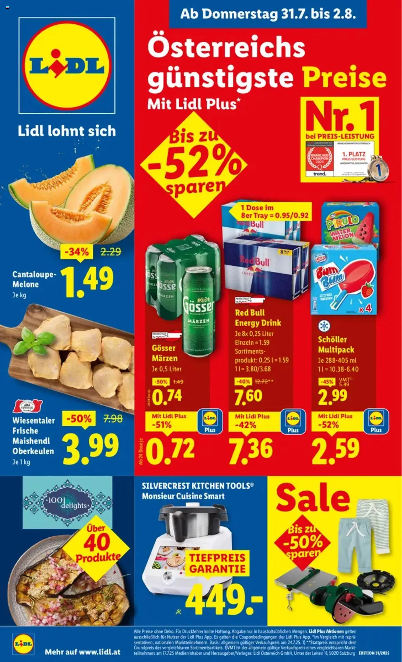 Lidl Flugblatt gültig ab 31.07.2025 | Seite: 1 | Produkte: Melone