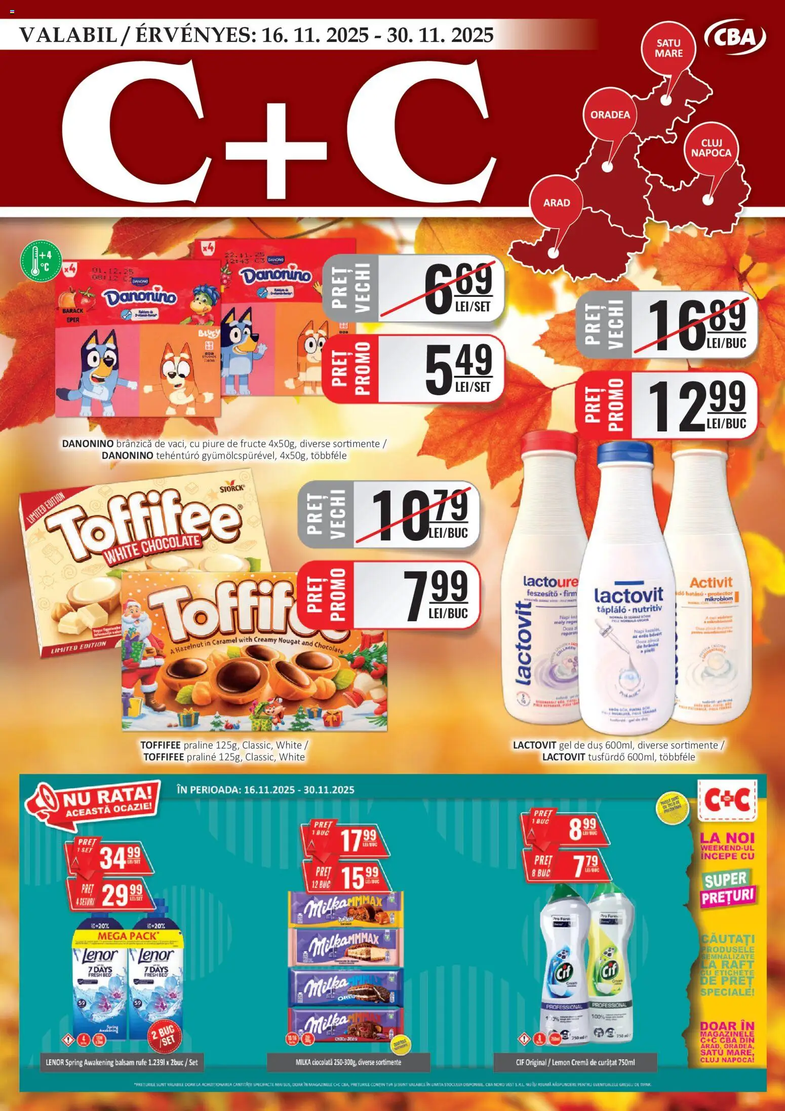 Noul catalog CBA – valabil de la 16.11.2025 | Pagină: 1 | Produse: Duș, Praline, Cremă, Ciocolată