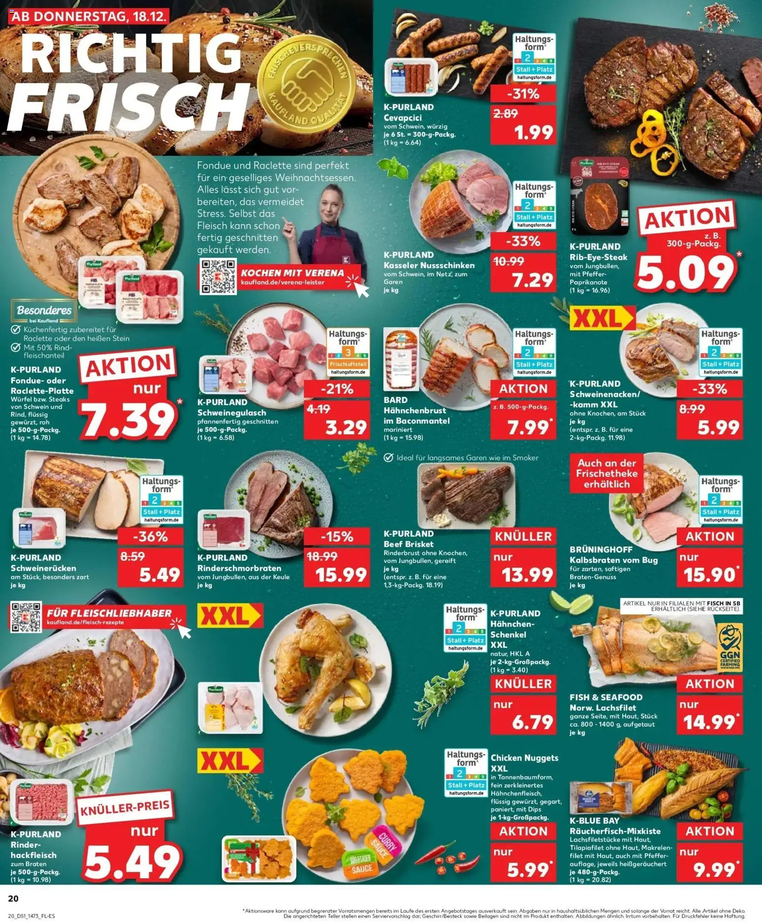 Kaufland prospekt Demmin	 – gültig ab 22.12.2025 | Seite: 20 | Produkte: Fisch, Steak, Fondue, Hahnchenbrust
