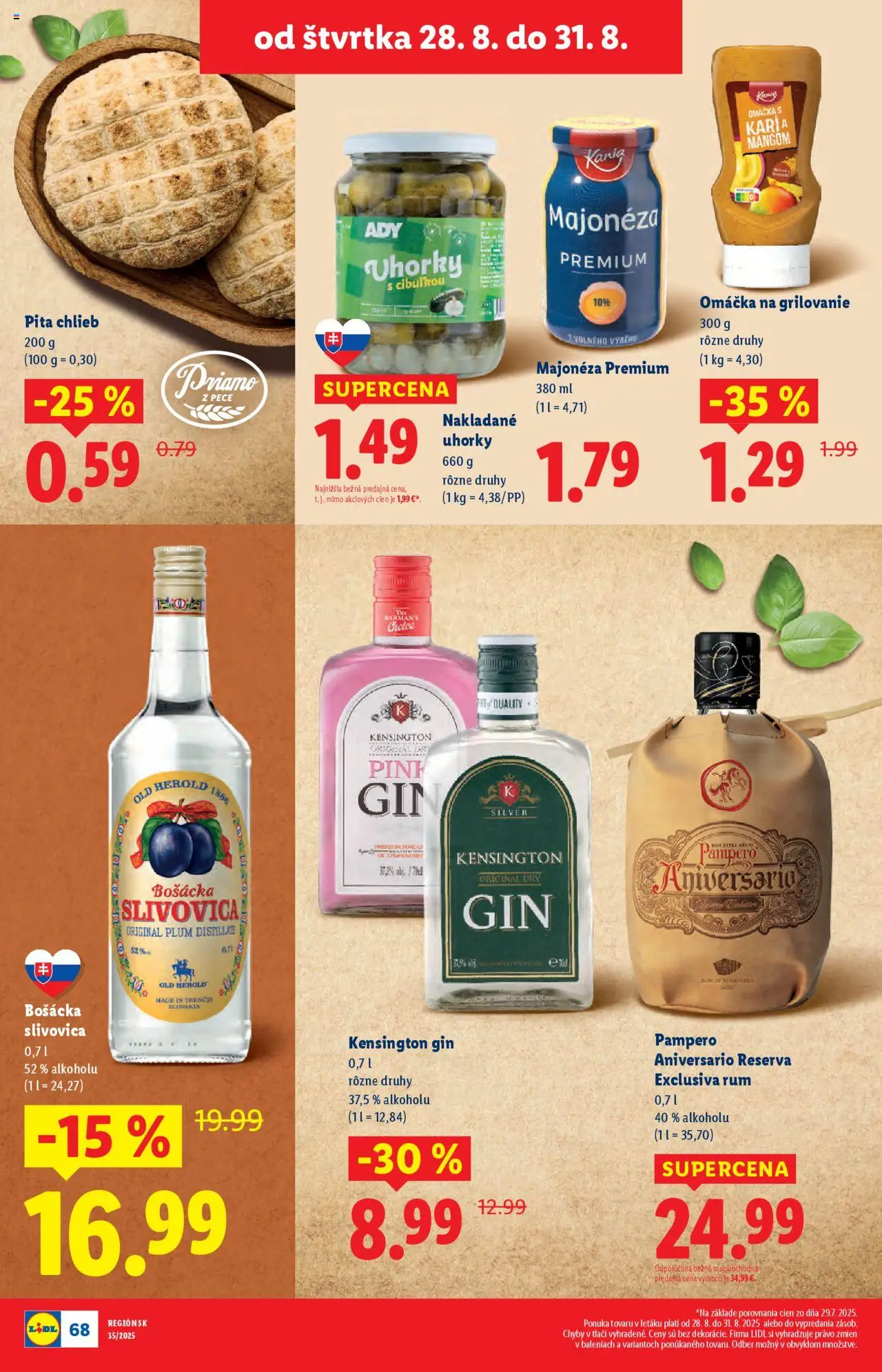 Lidl leták │ platný od 25.08.2025 | Strana: 78 | Produkty: Chlieb, Bošácka slivovica, Brandy, Omáčka
