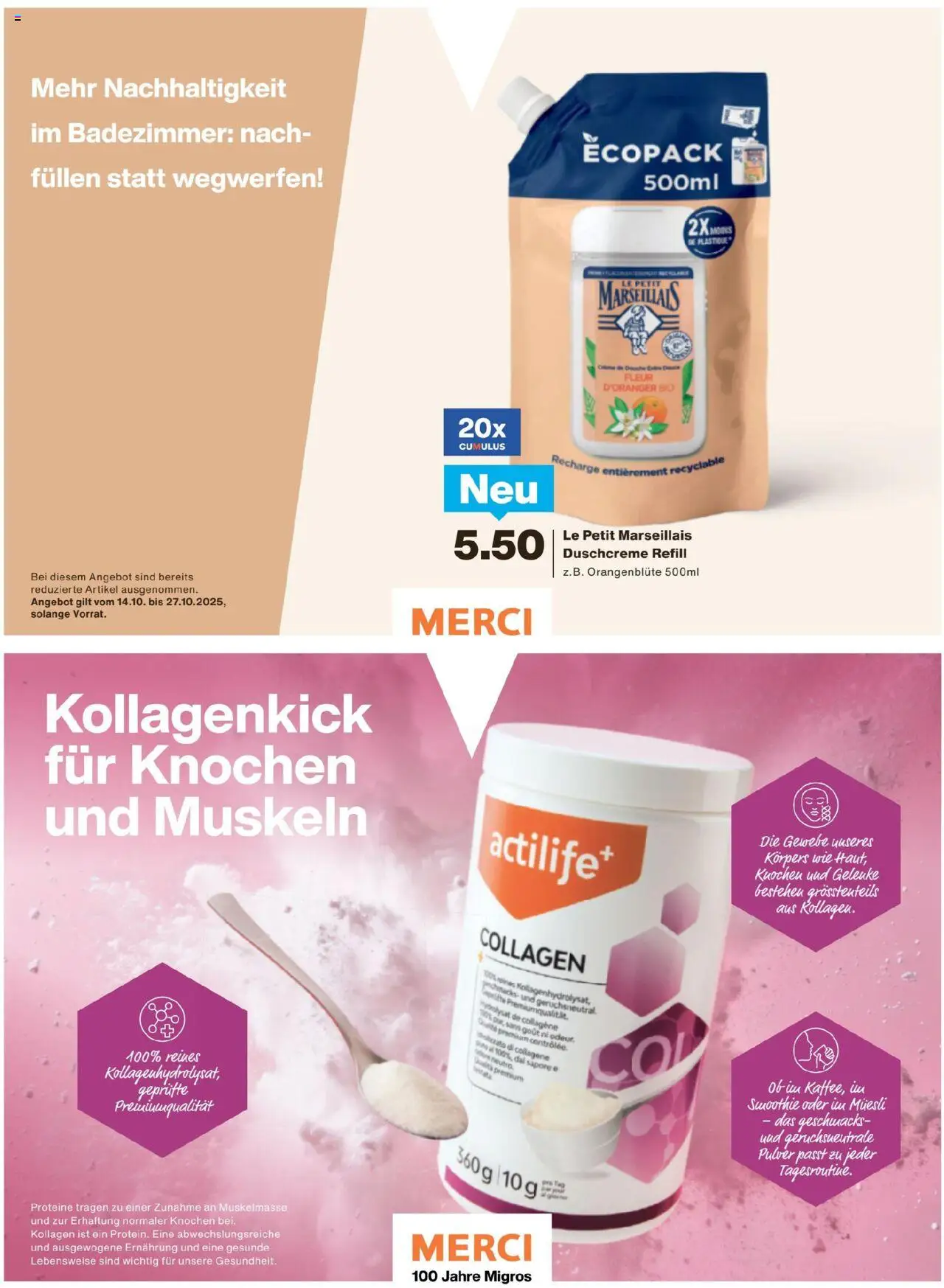 Migros Magazin – gültig ab 13.10.2025 | Seite: 62 | Produkte: Pulver, Duschcreme