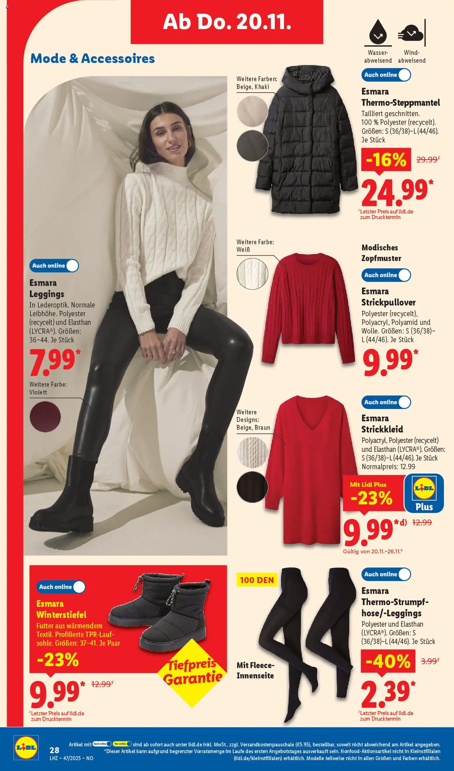 Lidl Prospekt Holzminden – gültig ab 17.11.2025 | Seite: 42 | Produkte: Wasser, Leggings