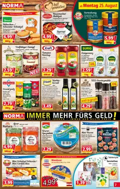 Norma Flugblatt gültig ab 25.08.2025 | Seite: 7 | Produkte: Gewürze, Öl, Salami, Tomaten