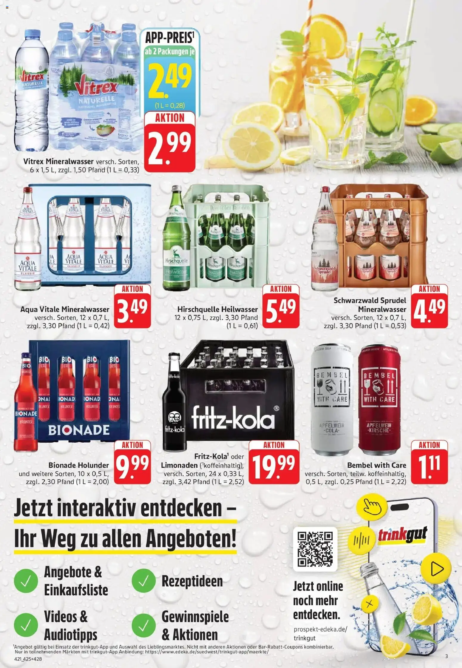 Trinkgut Prospekt Offenbach	 – gültig ab 27.04.2026 | Seite: 3 | Produkte: Cola, Bionade, Mineralwasser