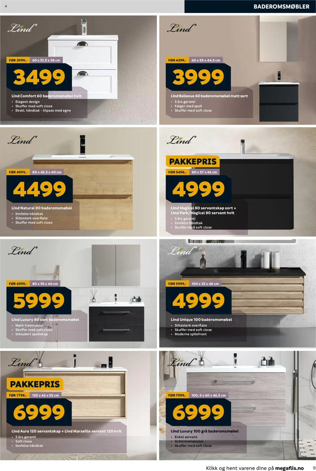 | Side: 9 | Produkter: Servant, Speil, Speilskap, Håndtak
