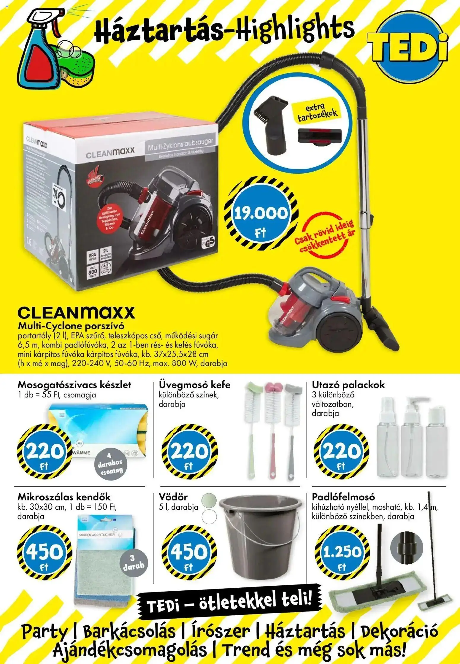 TEDi akciós ujság - amely érvényes a következő dátumtól: 20.02.2026 | Oldal: 7 | Termékek: Porszívó, Kefe, Dekoráció