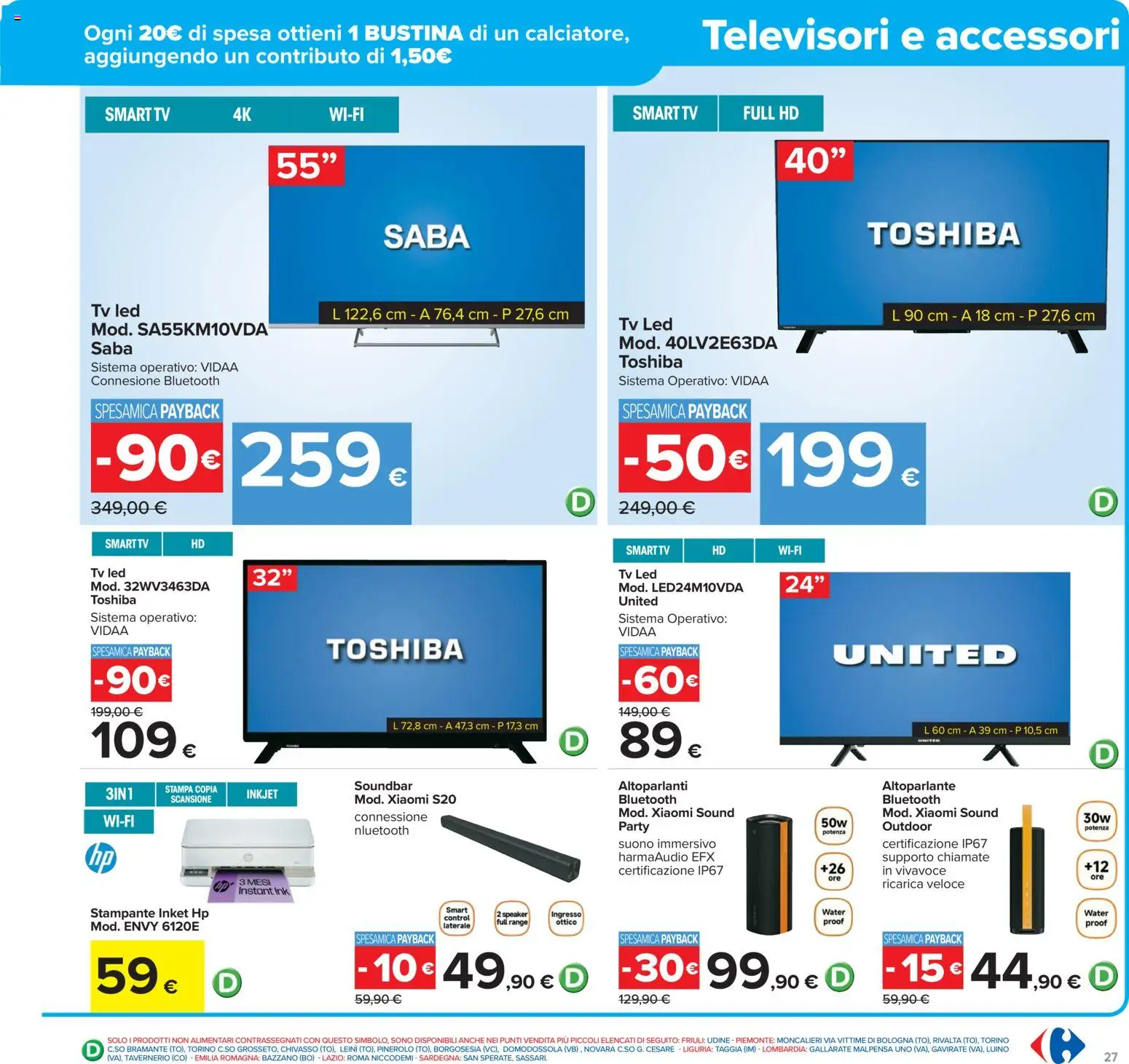 Volantino Carrefour del 02.12.2025 | Pagina: 27 | Prodotti: Xiaomi, Altoparlante, Soundbar, Stampante