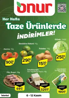 06.11.2025 tarihinden itibaren geçerli olan Onur Market kataloğu önizlemesi