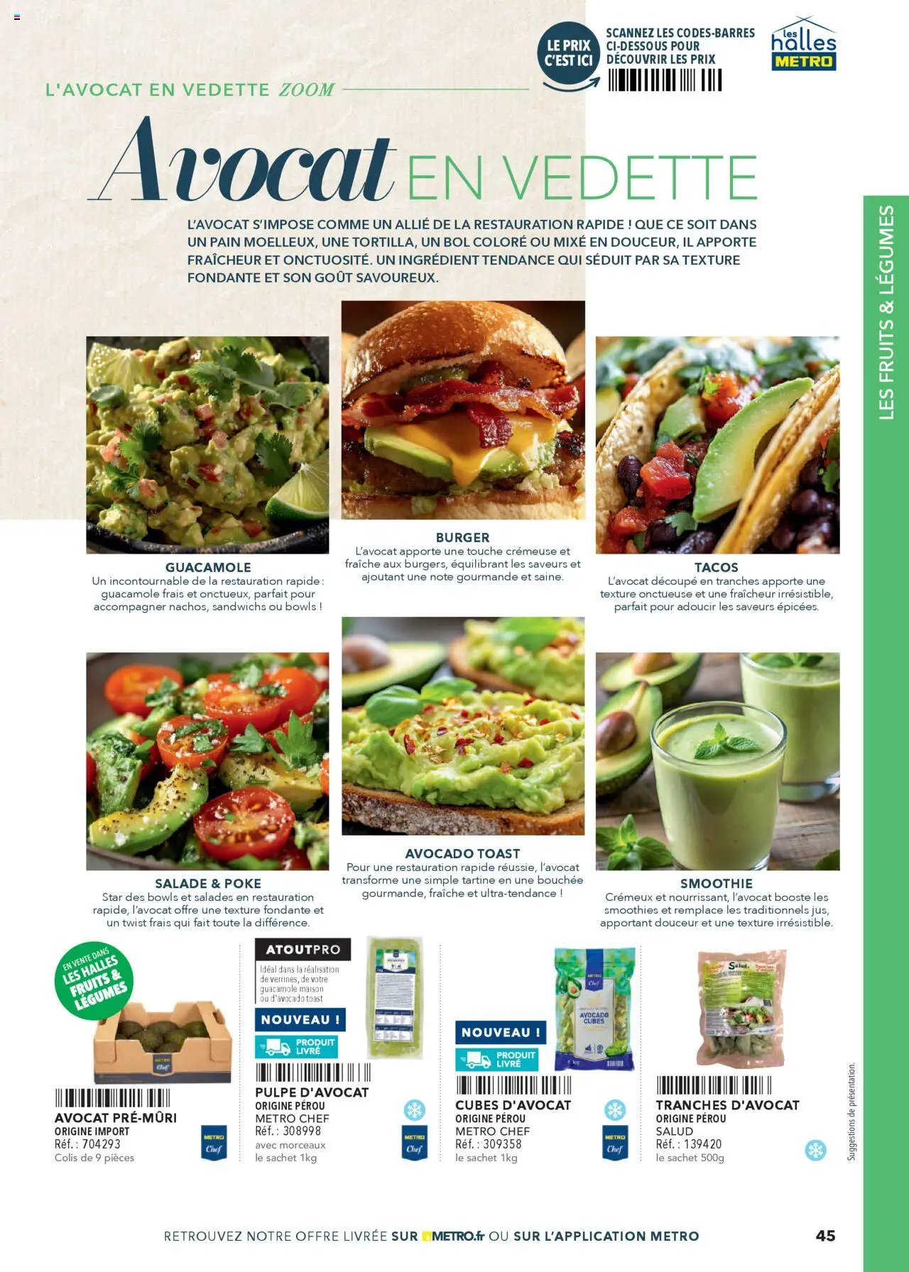  | Page: 45 | Produits: Salade, Bol, Guacamole, Pain
