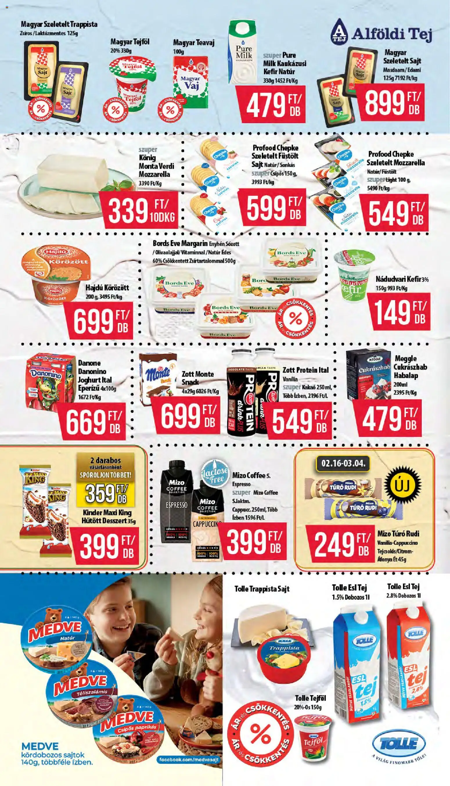 COOP akciós ujság - amely érvényes a következő dátumtól: 12.02.2026 | Oldal: 4 | Termékek: Margarin, Tej, Cukrászhab, Túró