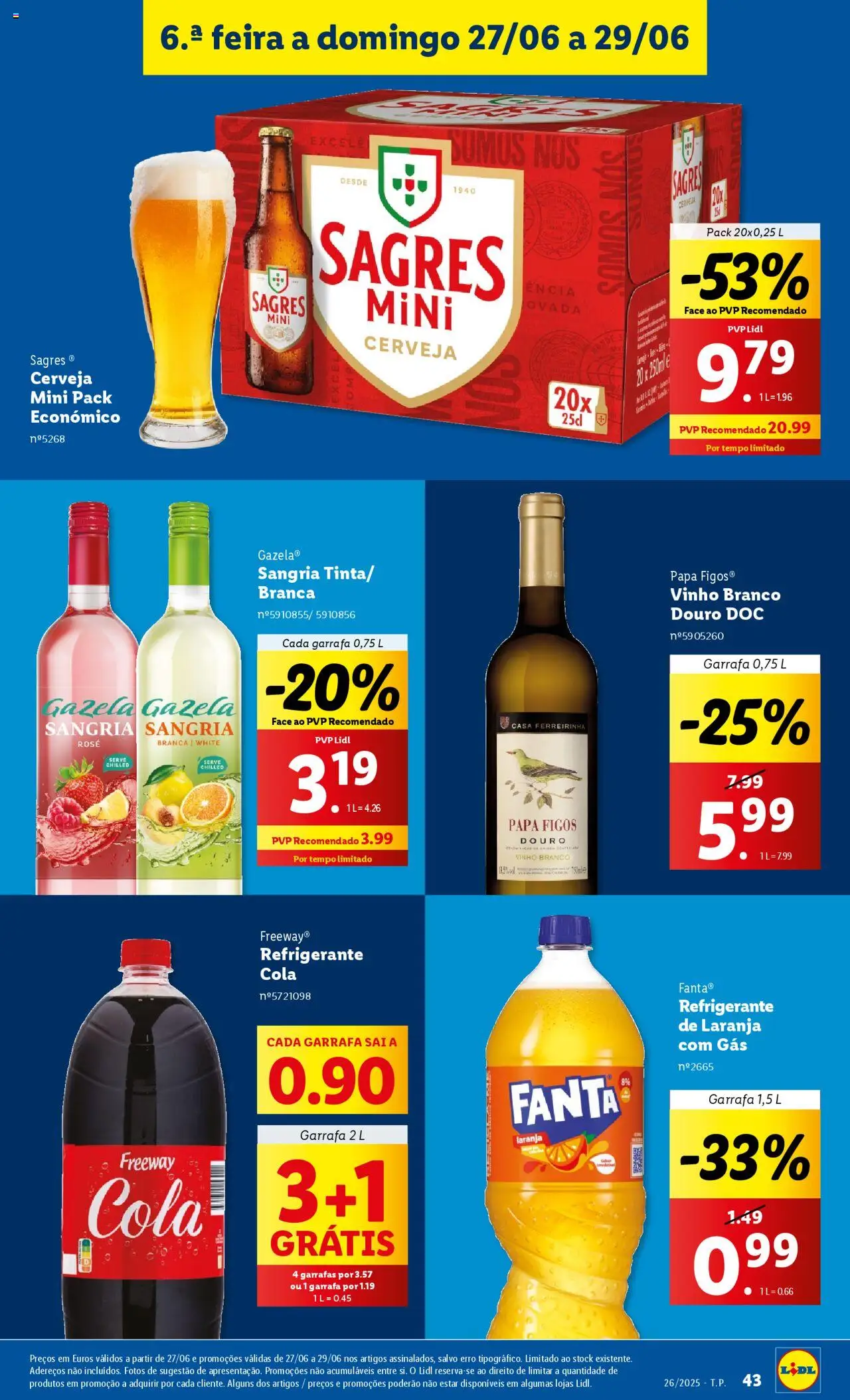 Lidl folheto │ válido de 23.06.2025 | Página: 43 | Produtos: Refrigerante, Fanta, Vinho, Soda