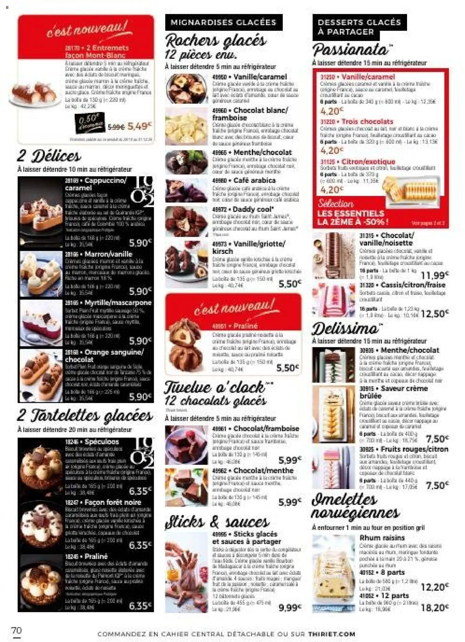{H1} | Page: 70 | Produits: Glaces, Réfrigérateur, Rhum, Mignardises