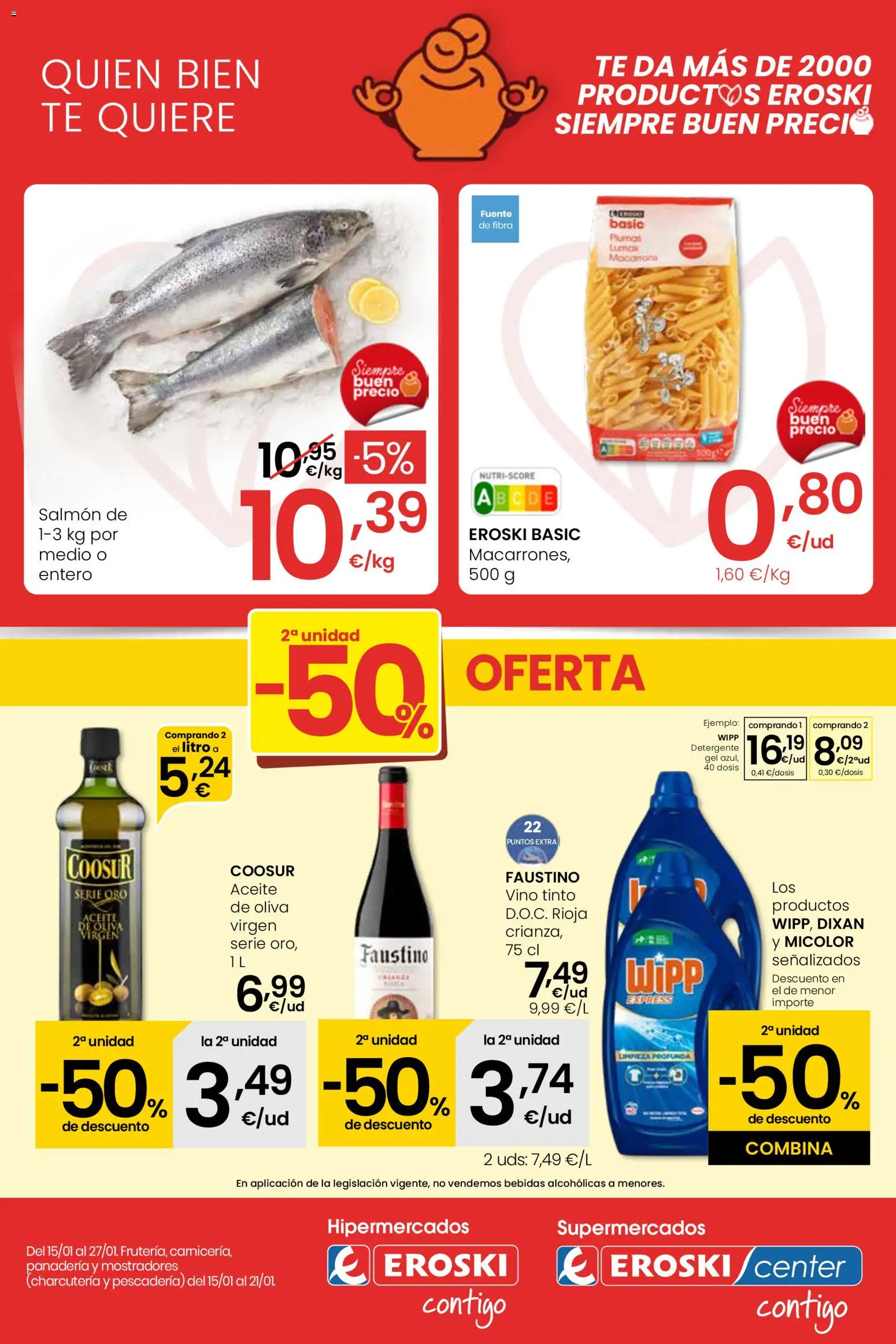 Eroski - Más de 2000 productos siempre a buen precio │ válido desde el 15.01.2026 | Página: 1 | Productos: Aceite, Vino, Té, Panadería