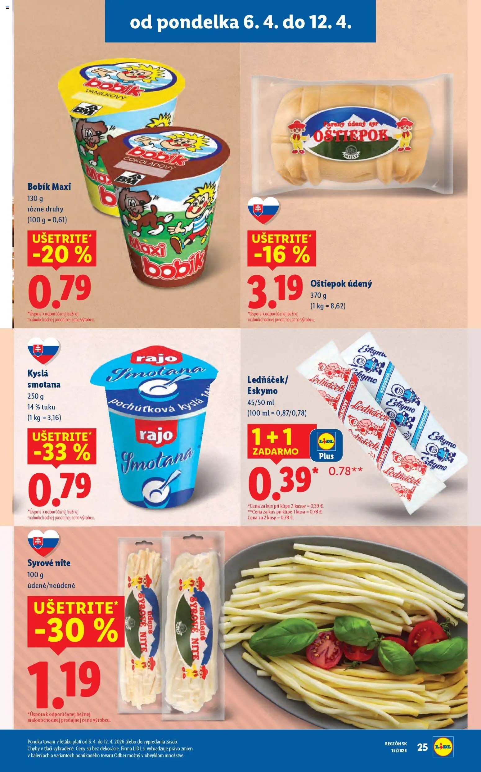 Nové Lidl akcie – leták je platný od 06.04.2026 | Strana: 27 | Produkty: Smotana