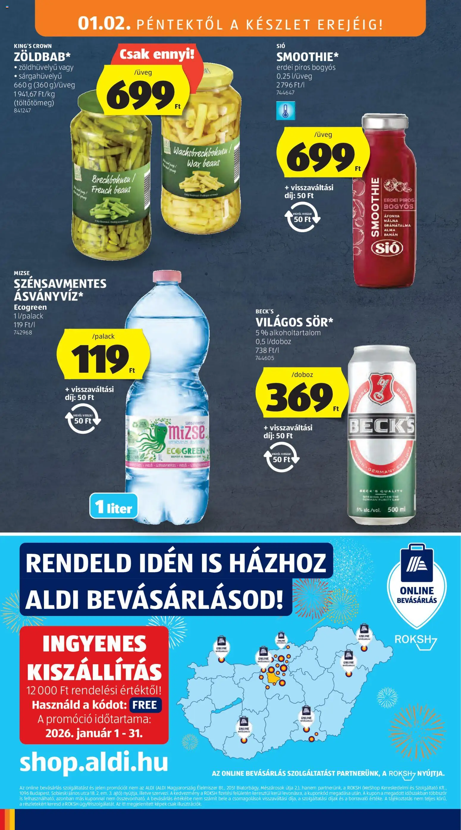 Aldi akciós ujság - amely érvényes a következő dátumtól: 02.01.2026 | Oldal: 14 | Termékek: Áfonya, Málna, Gránátalma, Smoothie