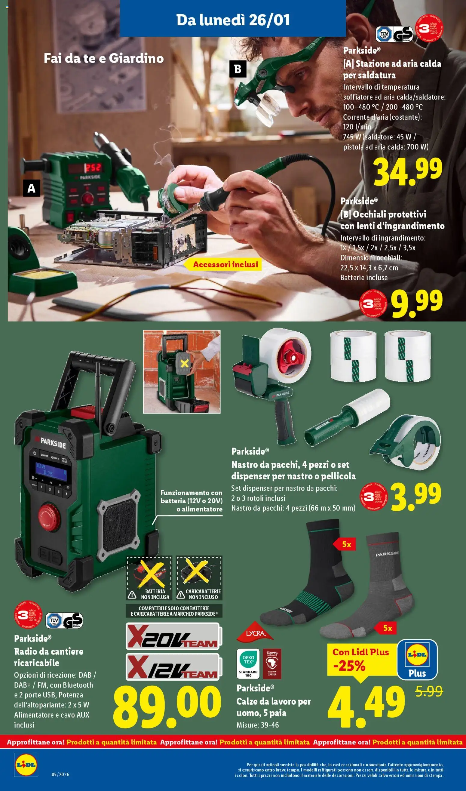 Volantino Lidl del 26.01.2026 | Pagina: 32 | Prodotti: Occhiali, Batteria, Batterie, Caricabatterie
