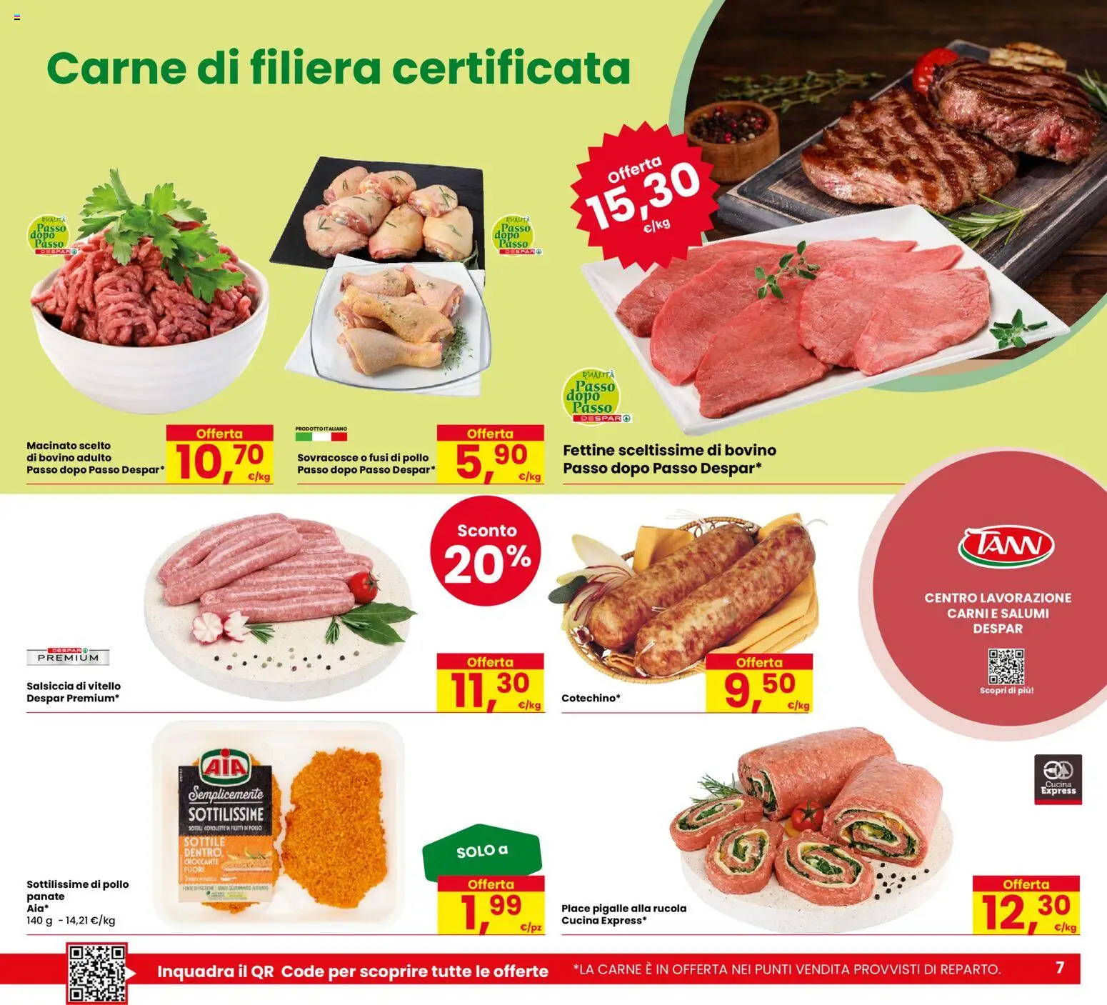 Volantino Eurospar del 13.11.2025 | Pagina: 7 | Prodotti: Pollo, Salsiccia, Vitello, Macinato